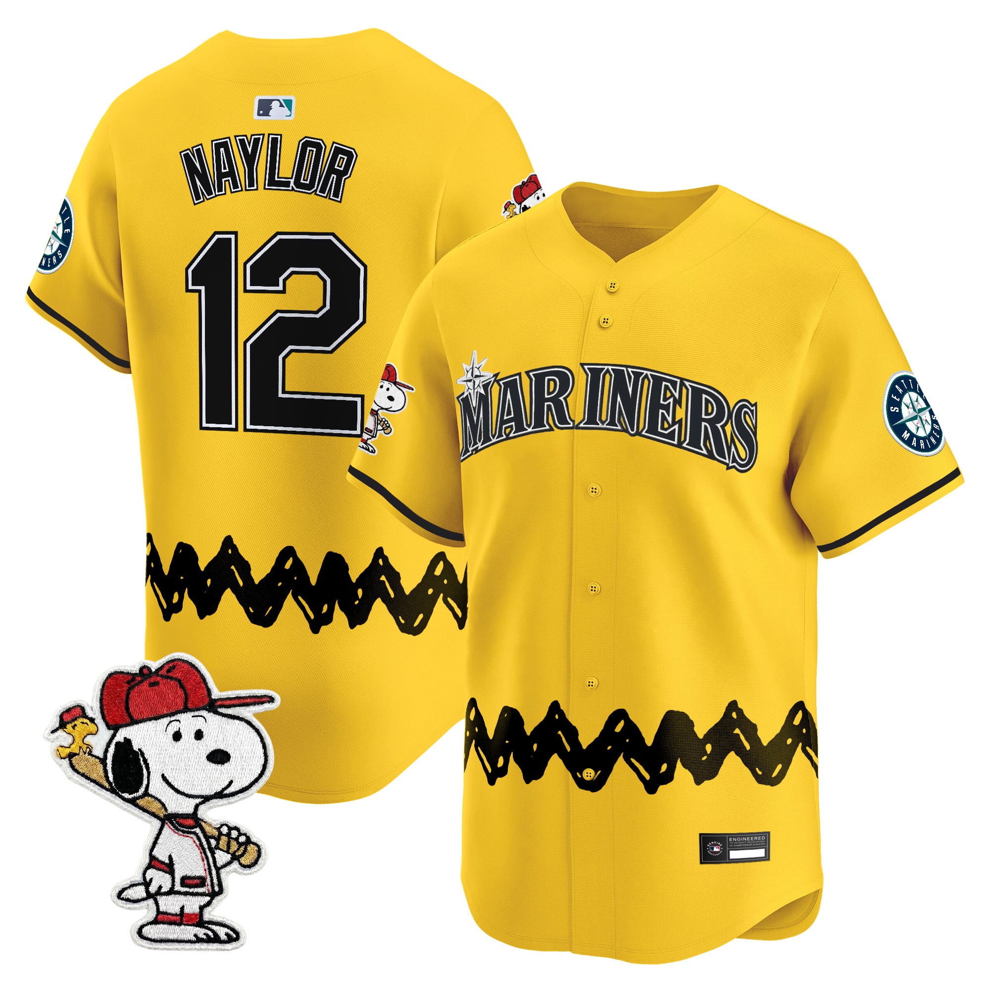 Men's Seattle Mariners x Peanuts Vapor Premier Limited Jersey - Stitched