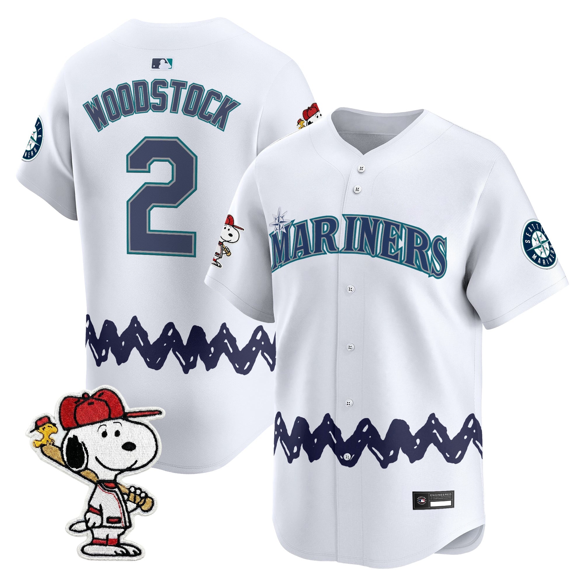 Men's Seattle Mariners x Peanuts Vapor Premier Limited Jersey - Stitched