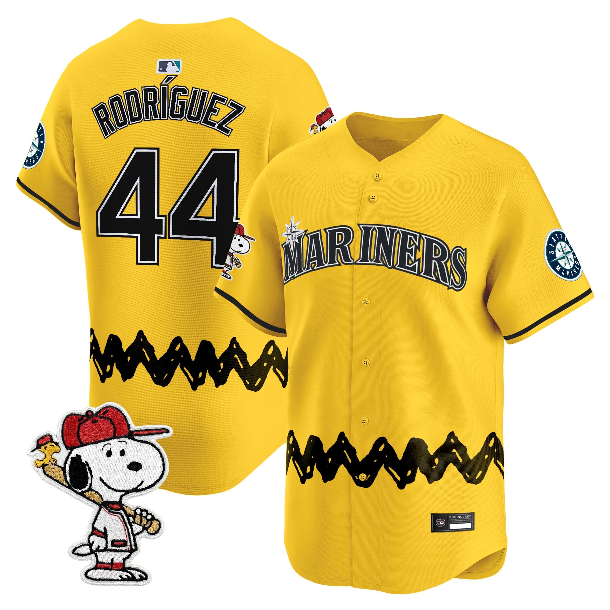 Men's Seattle Mariners x Peanuts Vapor Premier Limited Jersey - Stitched