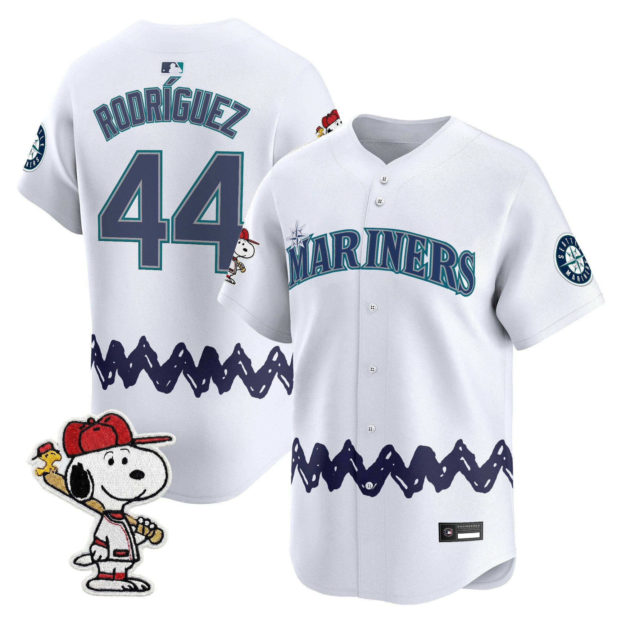 Men's Seattle Mariners x Peanuts Vapor Premier Limited Jersey - Stitched