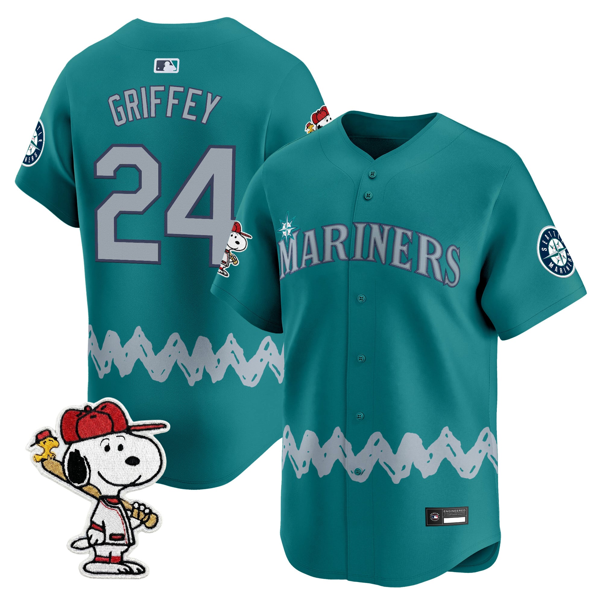 Men's Seattle Mariners x Peanuts Vapor Premier Limited Jersey - Stitched