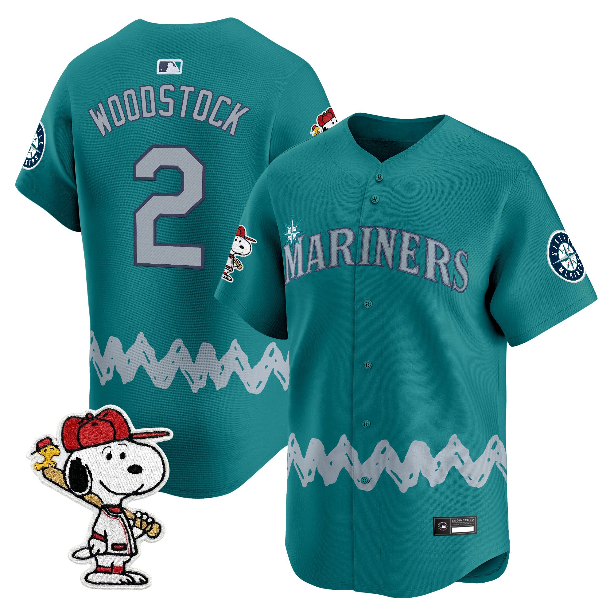Men's Seattle Mariners x Peanuts Vapor Premier Limited Jersey - Stitched