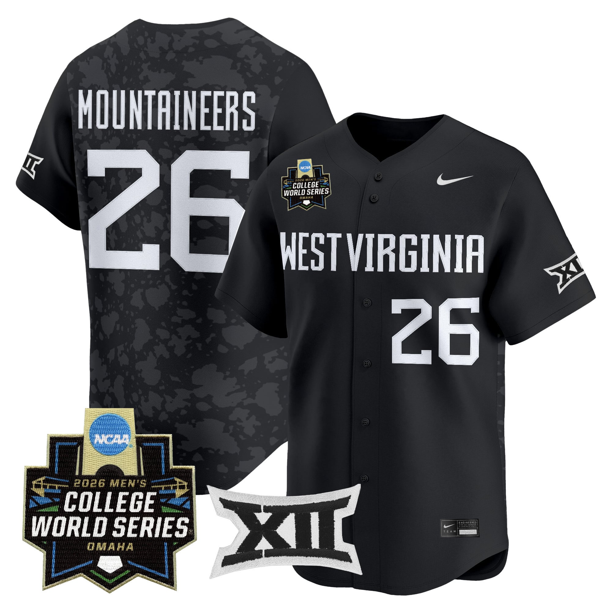 Men's West Virginia Mountaineers 2026 World Series Patch Vapor Premier Limited Jersey - All Stitched