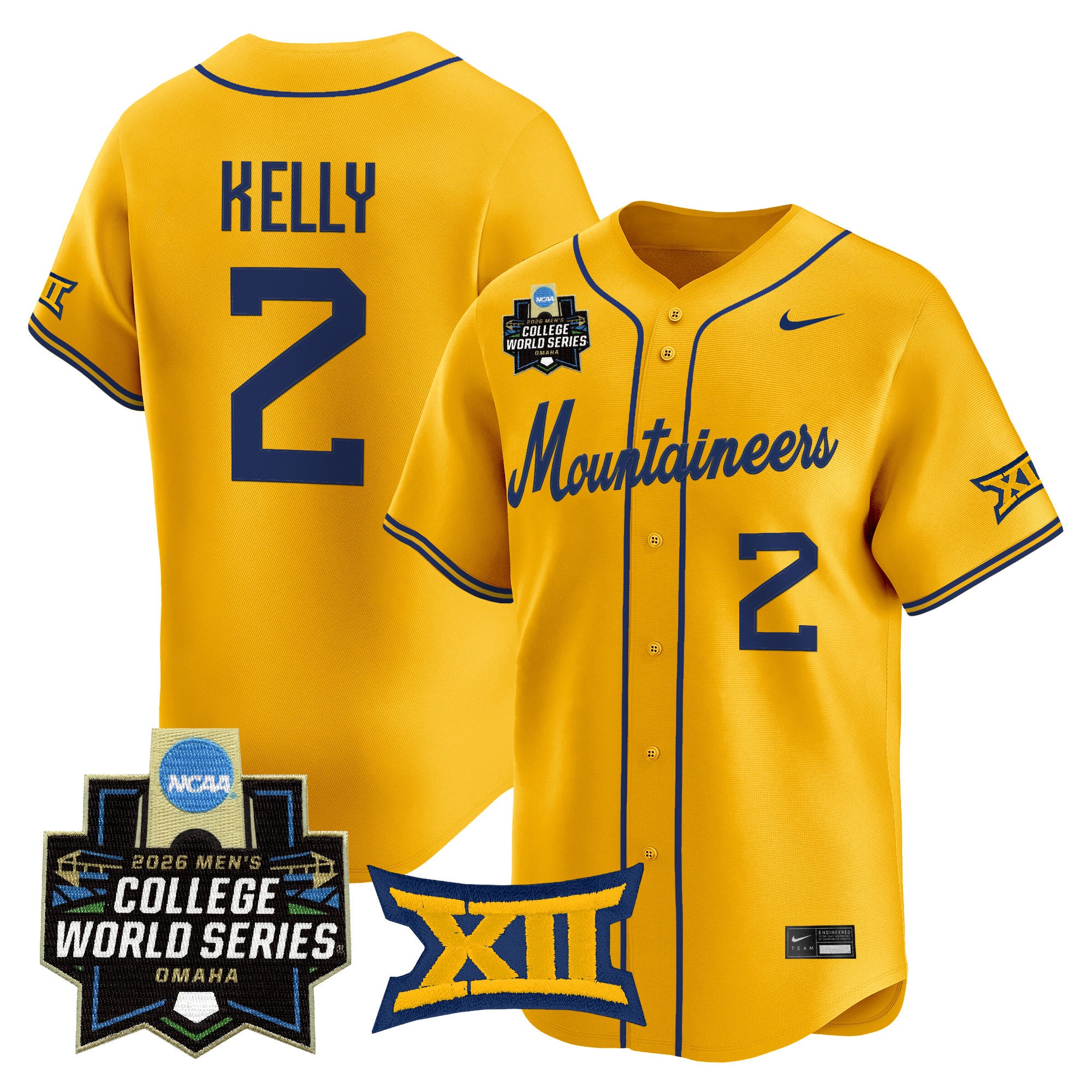 Men's West Virginia Mountaineers 2026 World Series Patch Vapor Premier Limited Jersey - All Stitched