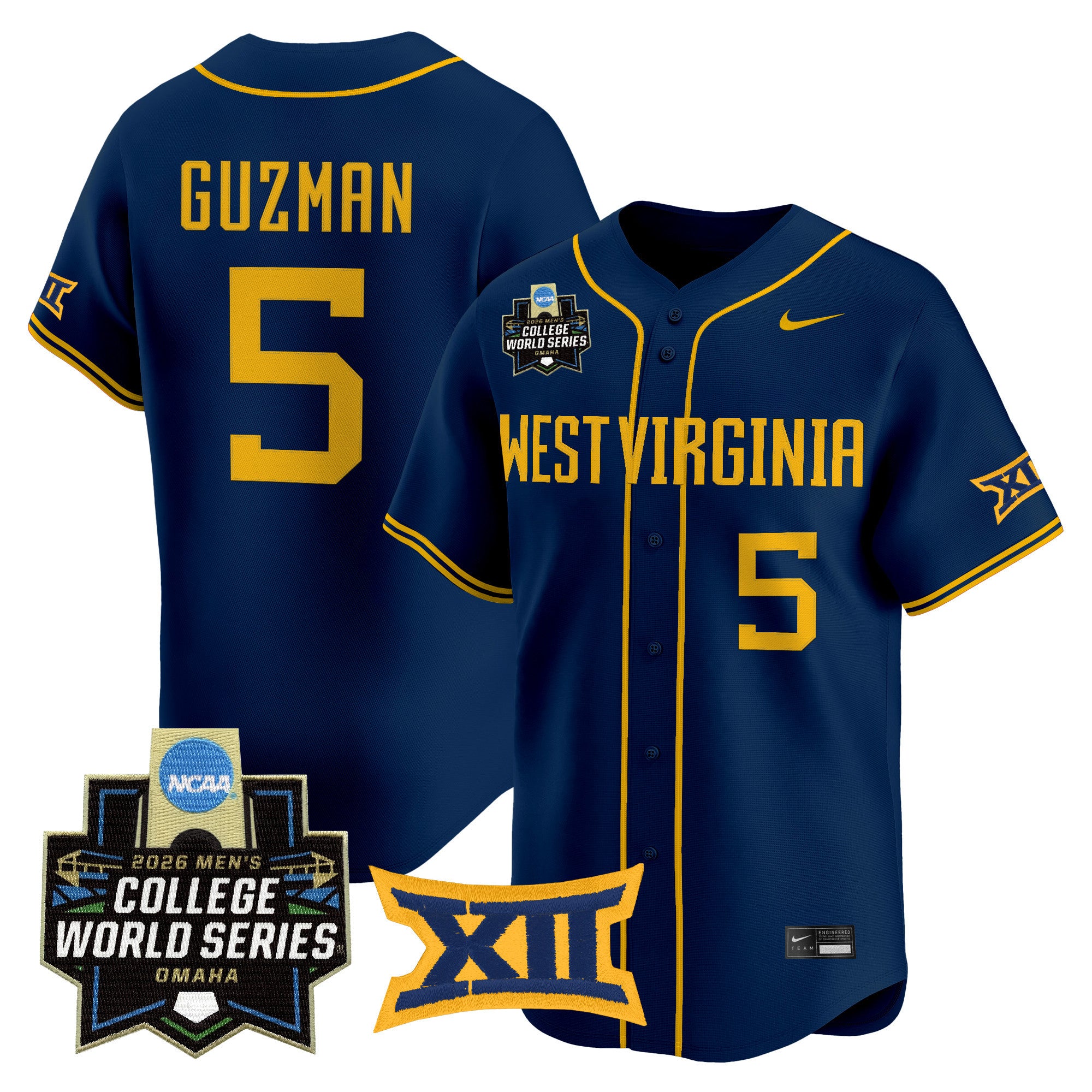 Men's West Virginia Mountaineers 2026 World Series Patch Vapor Premier Limited Jersey - All Stitched