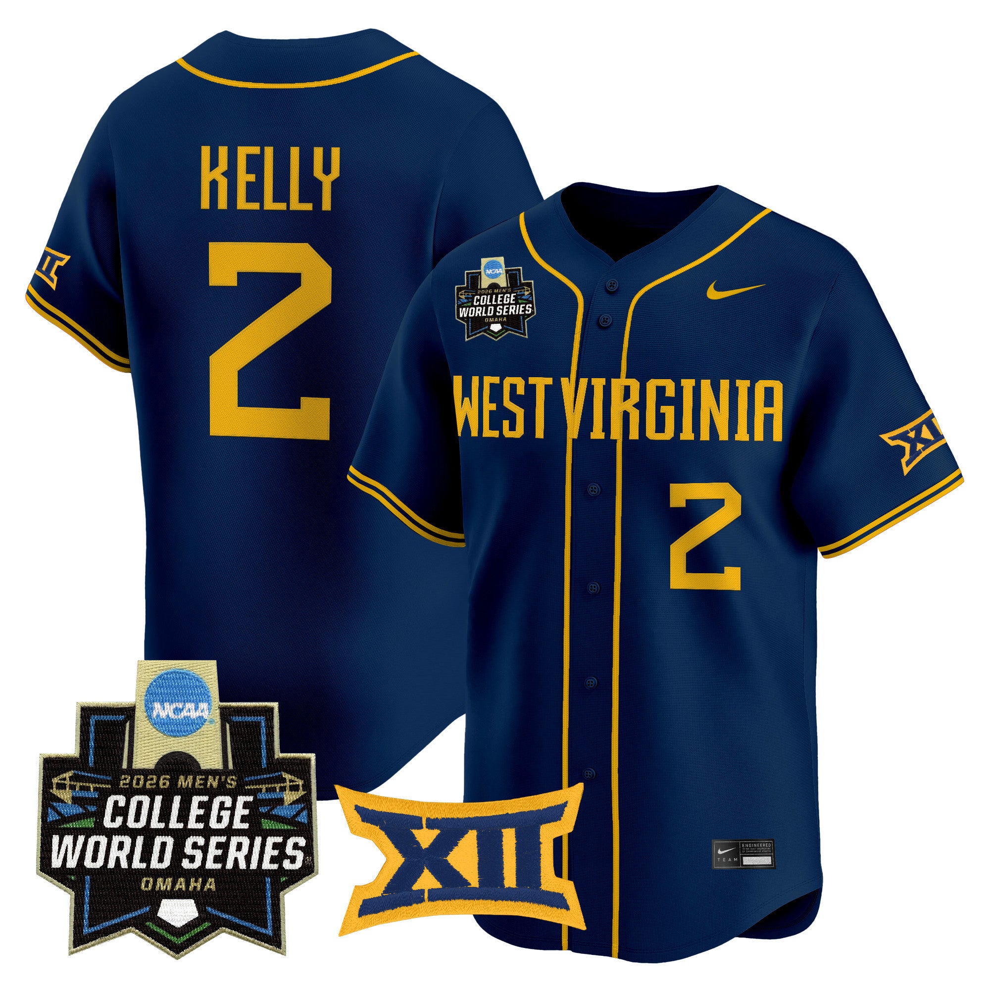 Men's West Virginia Mountaineers 2026 World Series Patch Vapor Premier Limited Jersey - All Stitched