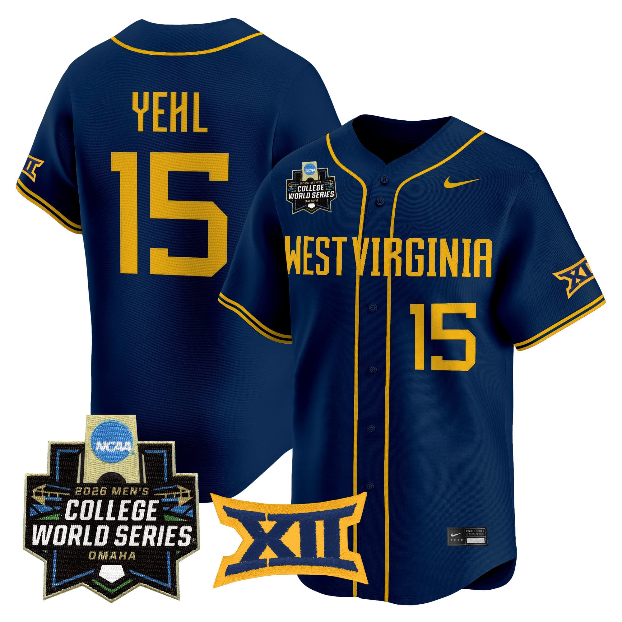 Men's West Virginia Mountaineers 2026 World Series Patch Vapor Premier Limited Jersey - All Stitched