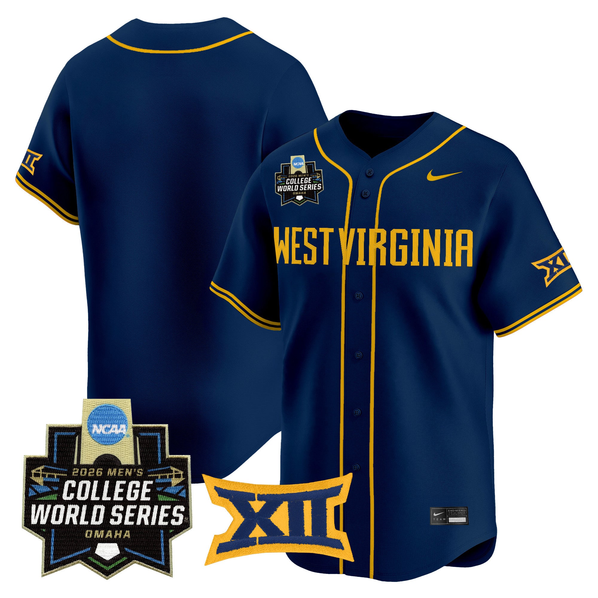 Men's West Virginia Mountaineers 2026 World Series Patch Vapor Premier Limited Jersey - All Stitched