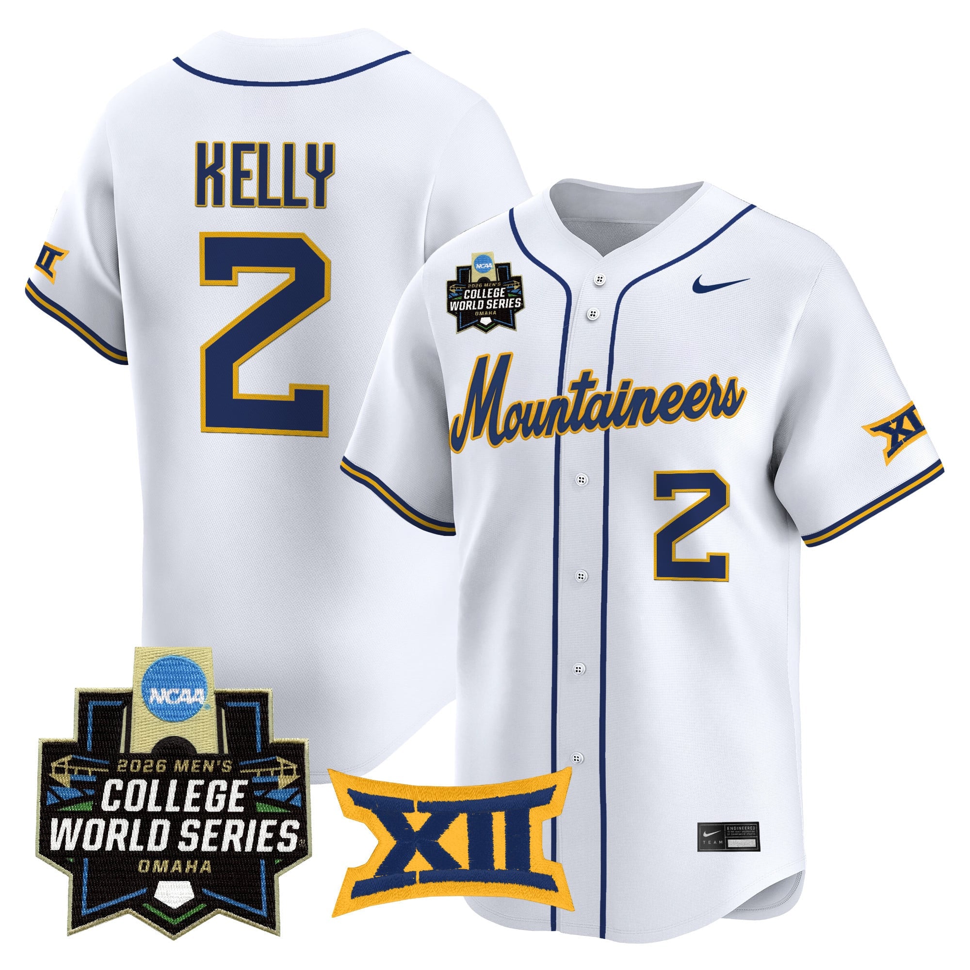 Men's West Virginia Mountaineers 2026 World Series Patch Vapor Premier Limited Jersey - All Stitched