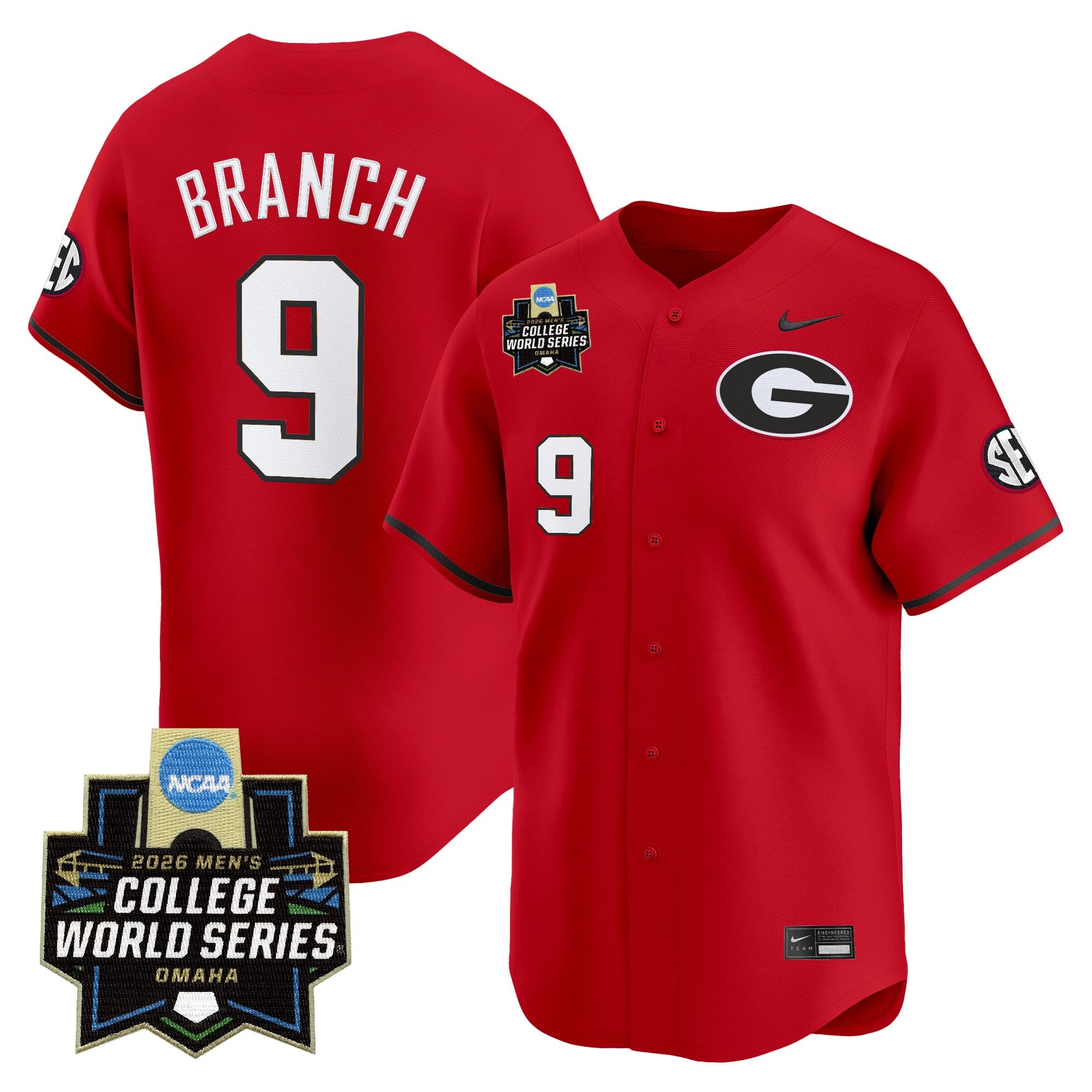 Men's Georgia Bulldogs Baseball 2026 World Series Vapor Premier Limited Jersey - All Stitched