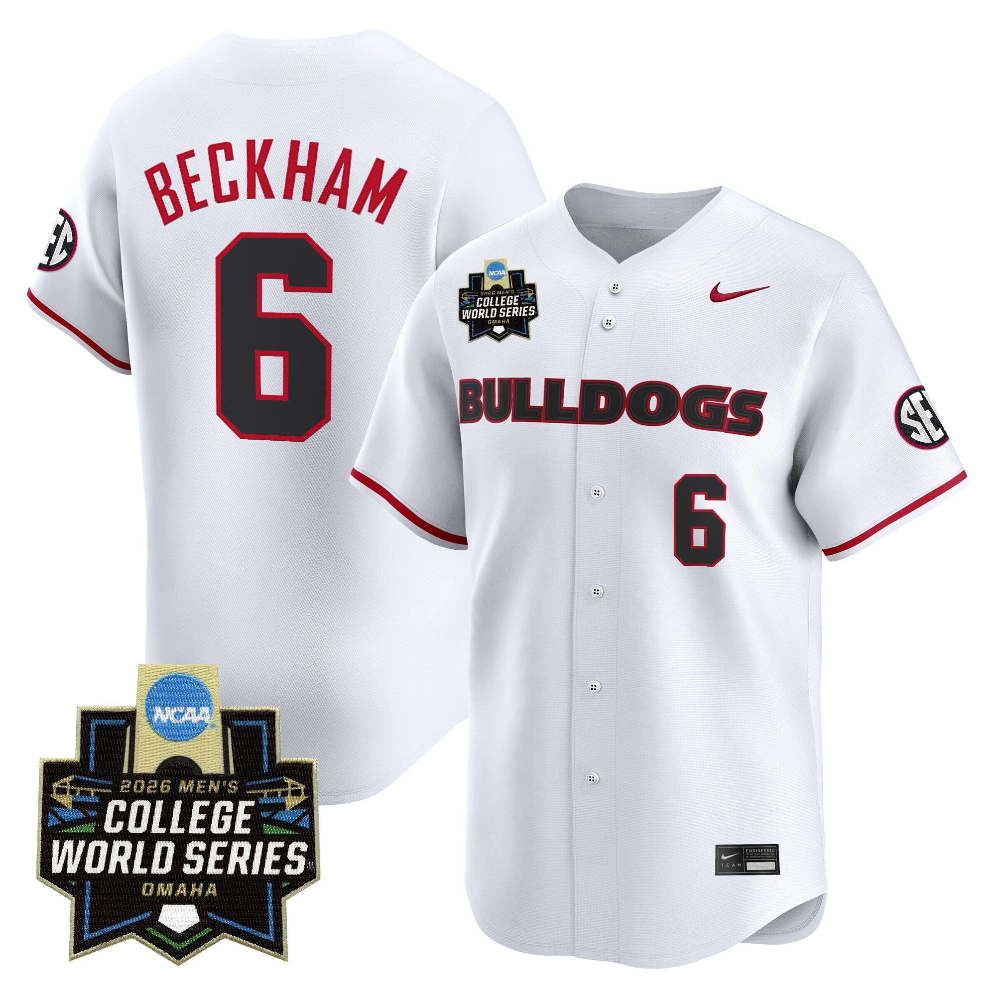 Men's Georgia Bulldogs Baseball 2026 World Series Vapor Premier Limited Jersey - All Stitched