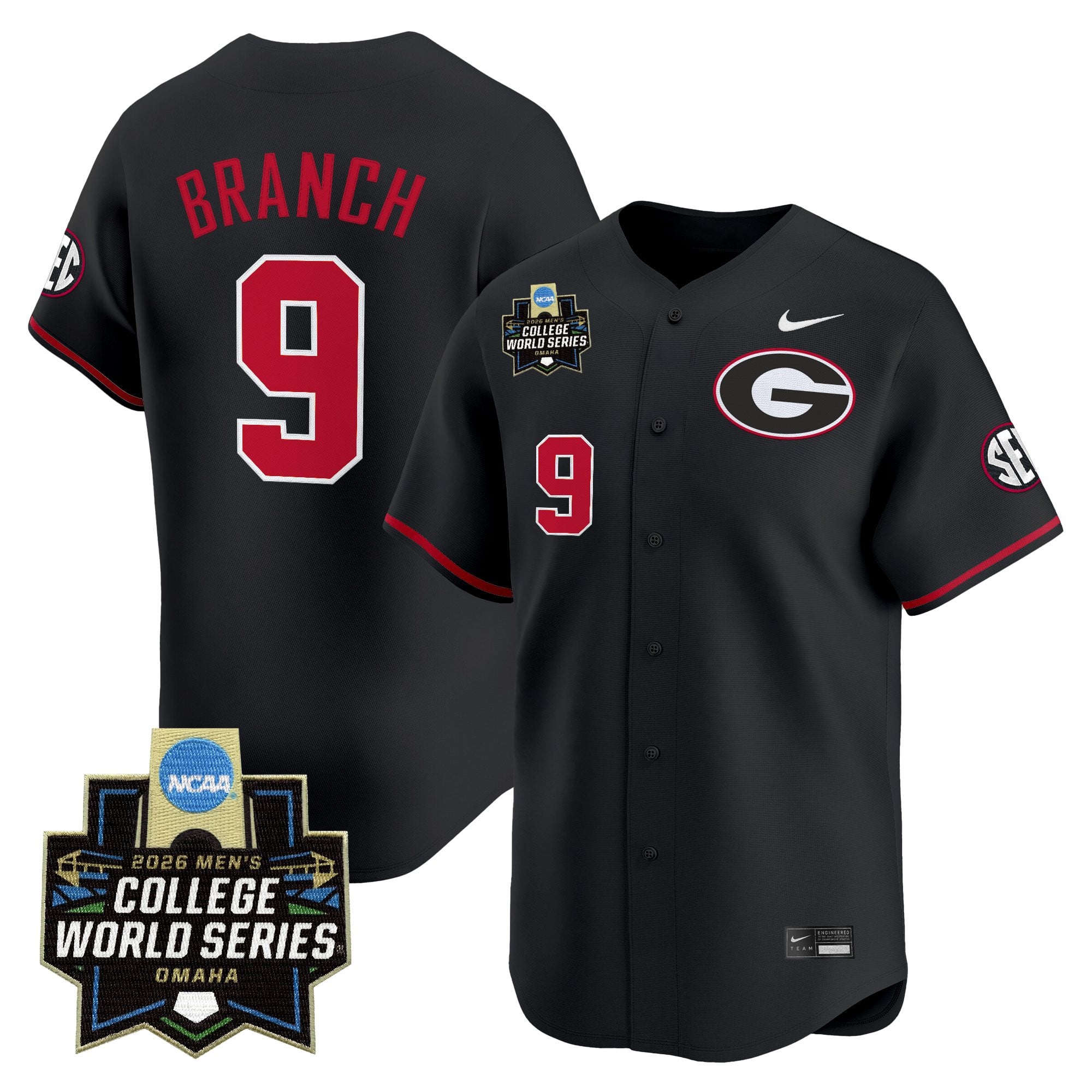 Men's Georgia Bulldogs Baseball 2026 World Series Vapor Premier Limited Jersey - All Stitched