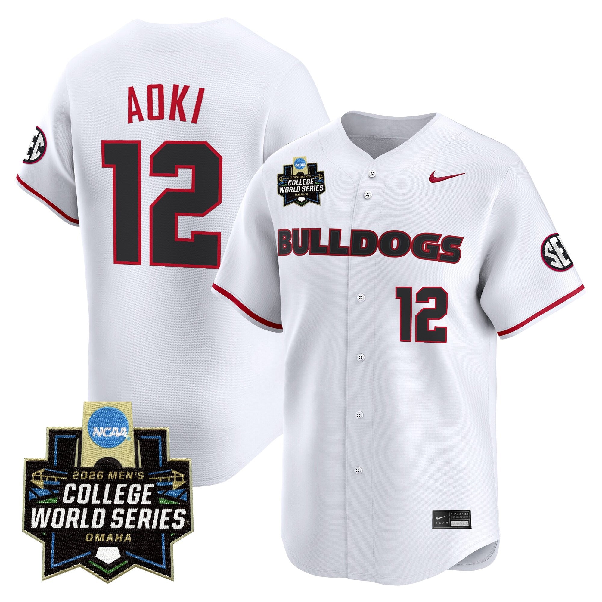 Men's Georgia Bulldogs Baseball 2026 World Series Vapor Premier Limited Jersey - All Stitched