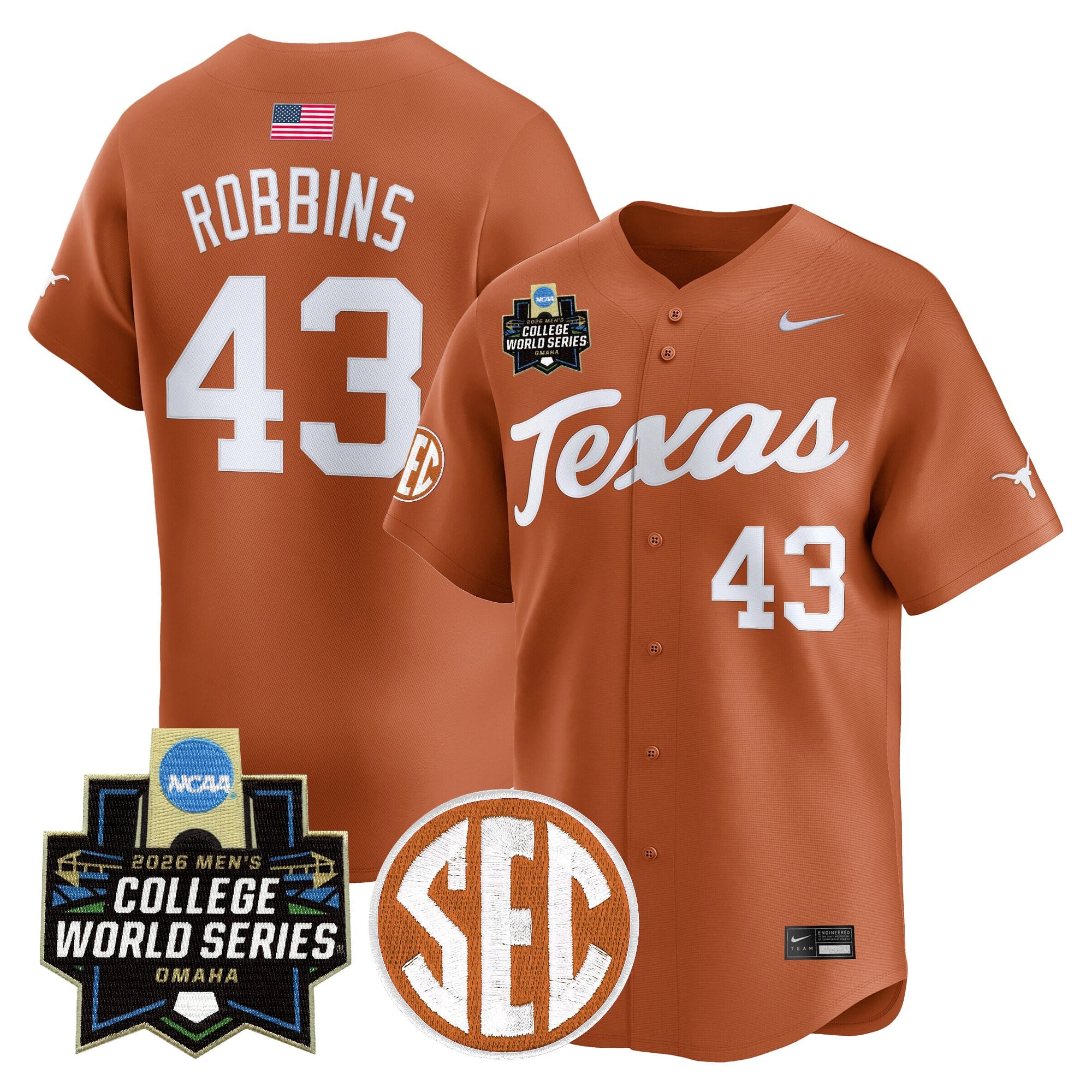 Men's Texas Longhorns 2026 World Series Vapor Premier Limited Jersey - All Stitched