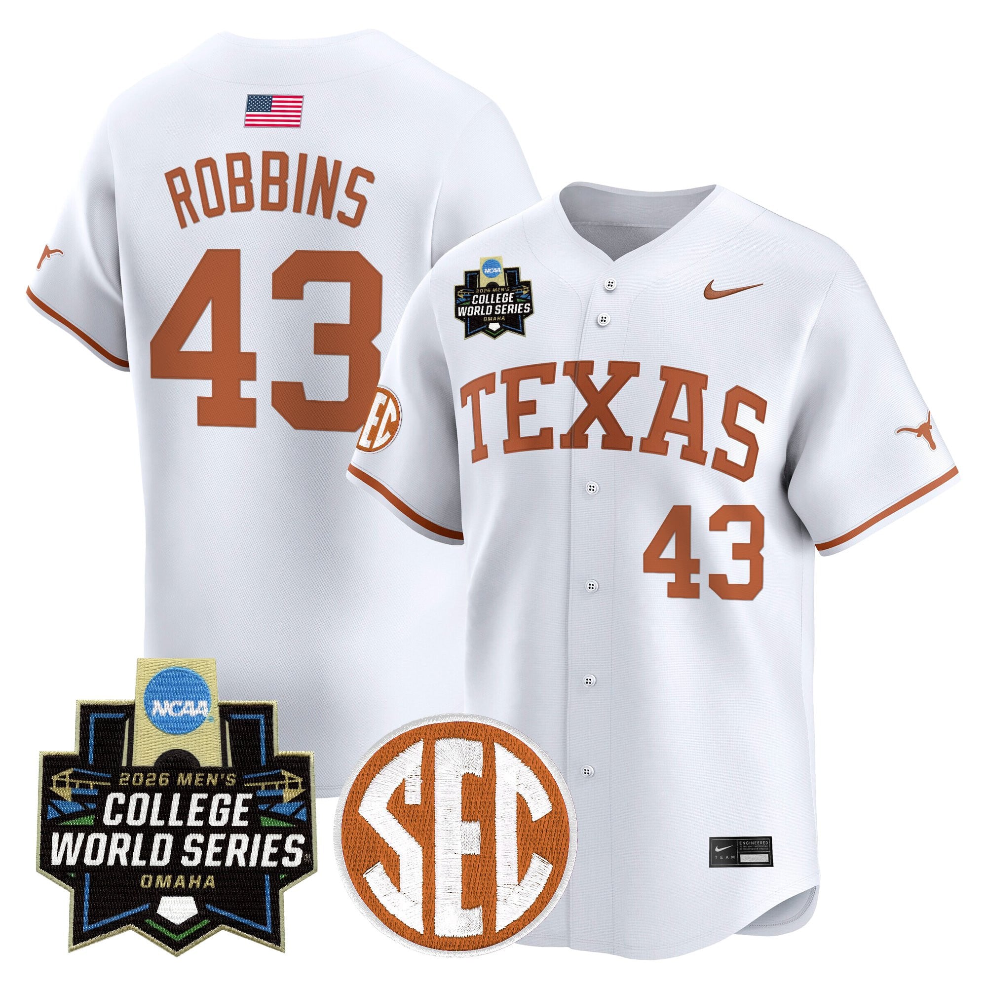 Men's Texas Longhorns 2026 World Series Vapor Premier Limited Jersey - All Stitched