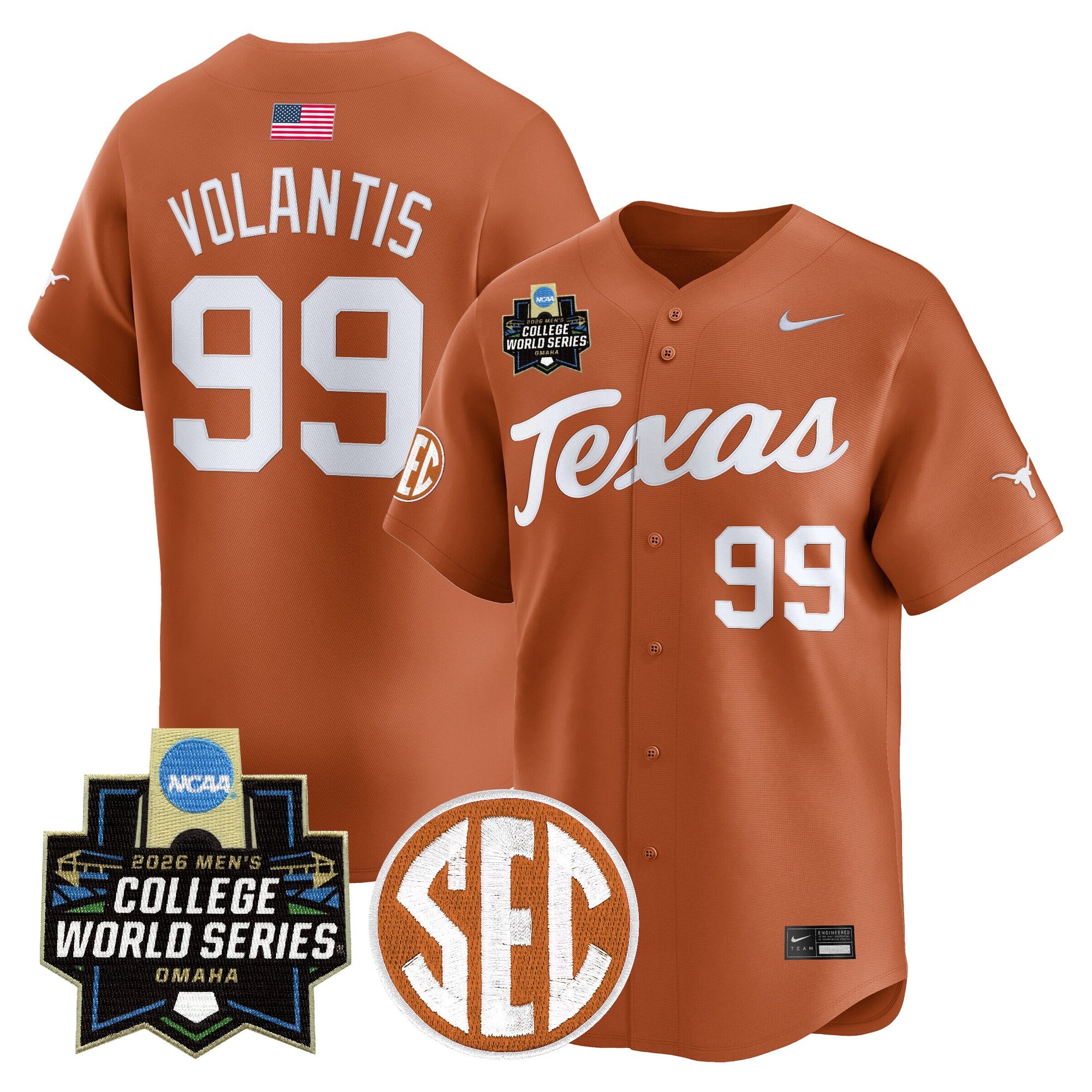 Men's Texas Longhorns 2026 World Series Vapor Premier Limited Jersey - All Stitched
