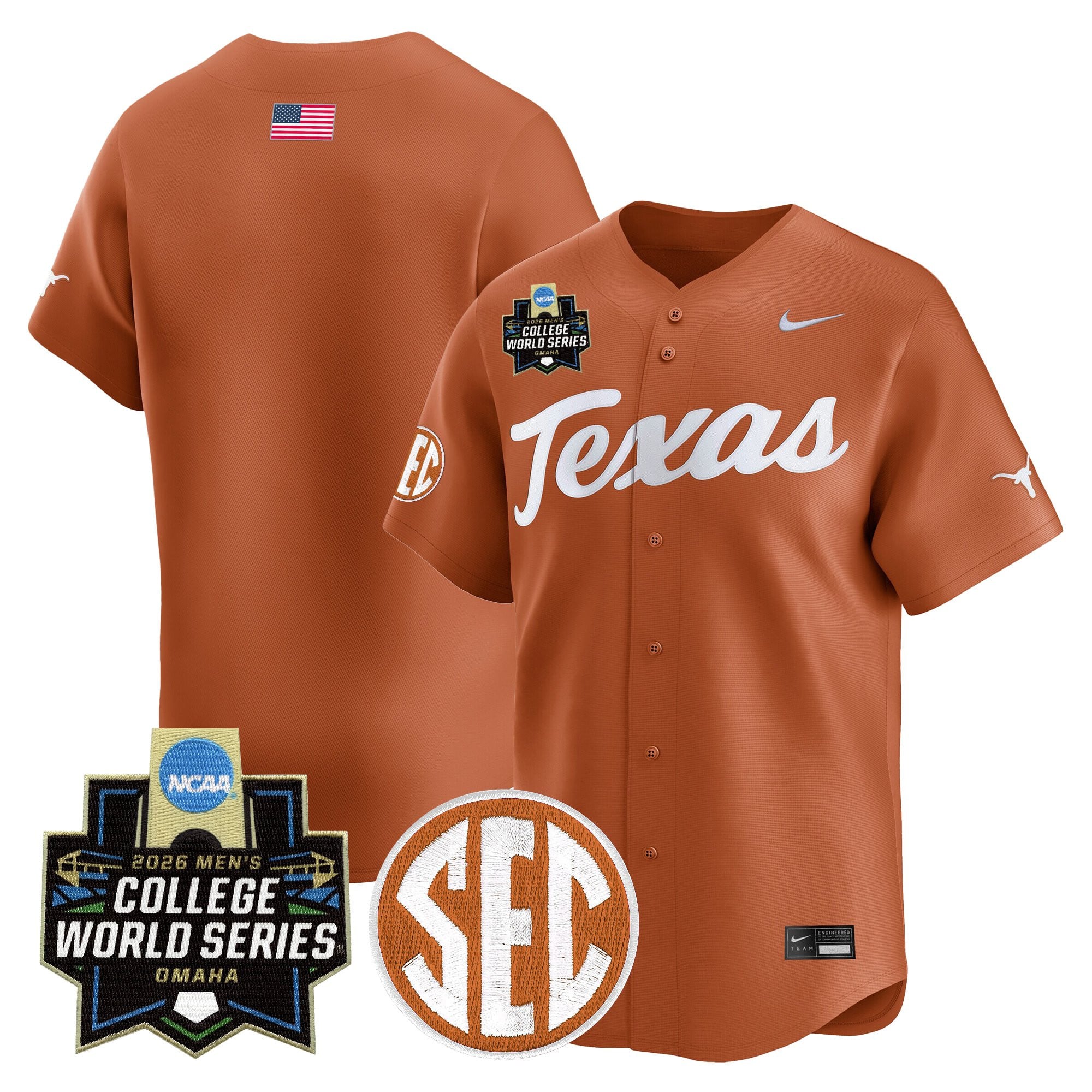 Men's Texas Longhorns 2026 World Series Vapor Premier Limited Jersey - All Stitched