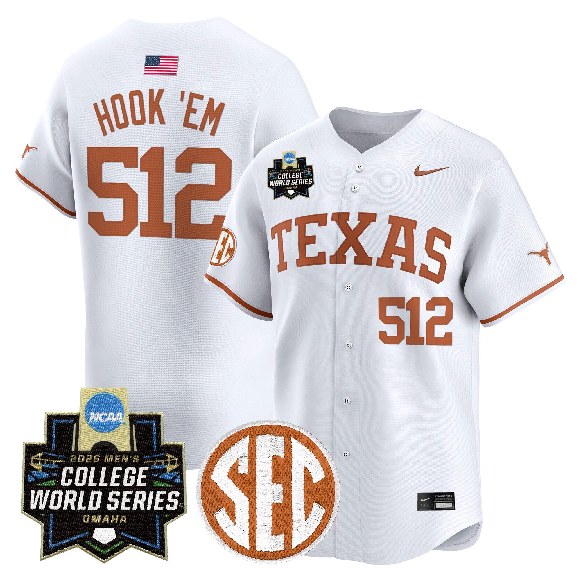Men's Texas Longhorns 2026 World Series Vapor Premier Limited Jersey - All Stitched