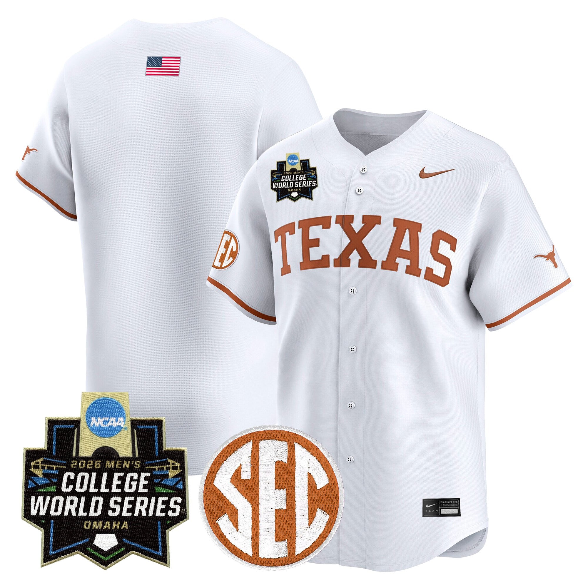 Men's Texas Longhorns 2026 World Series Vapor Premier Limited Jersey - All Stitched