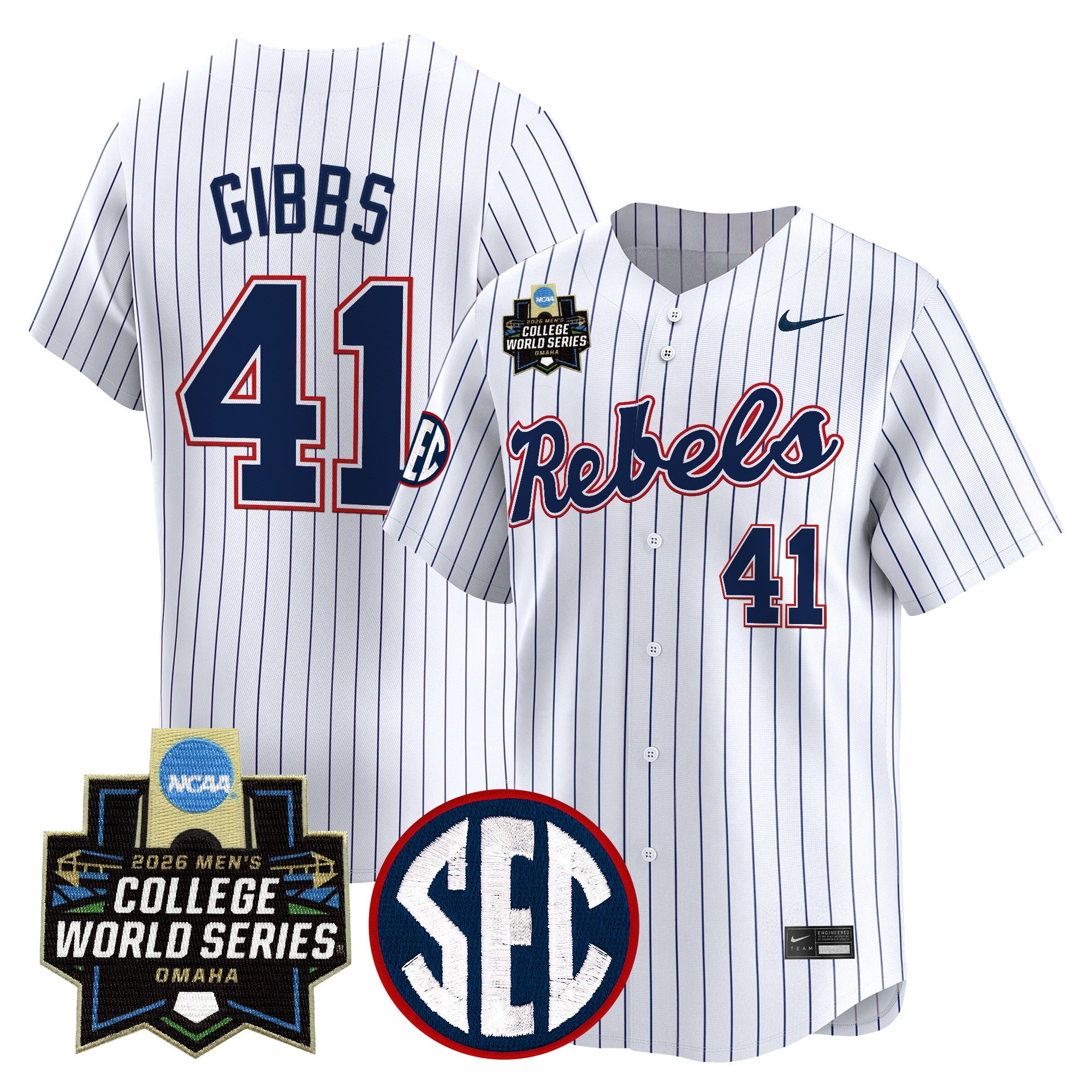 Men's Ole Miss Rebels 2026 World Series Vapor Premier Limited Jersey - All Stitched