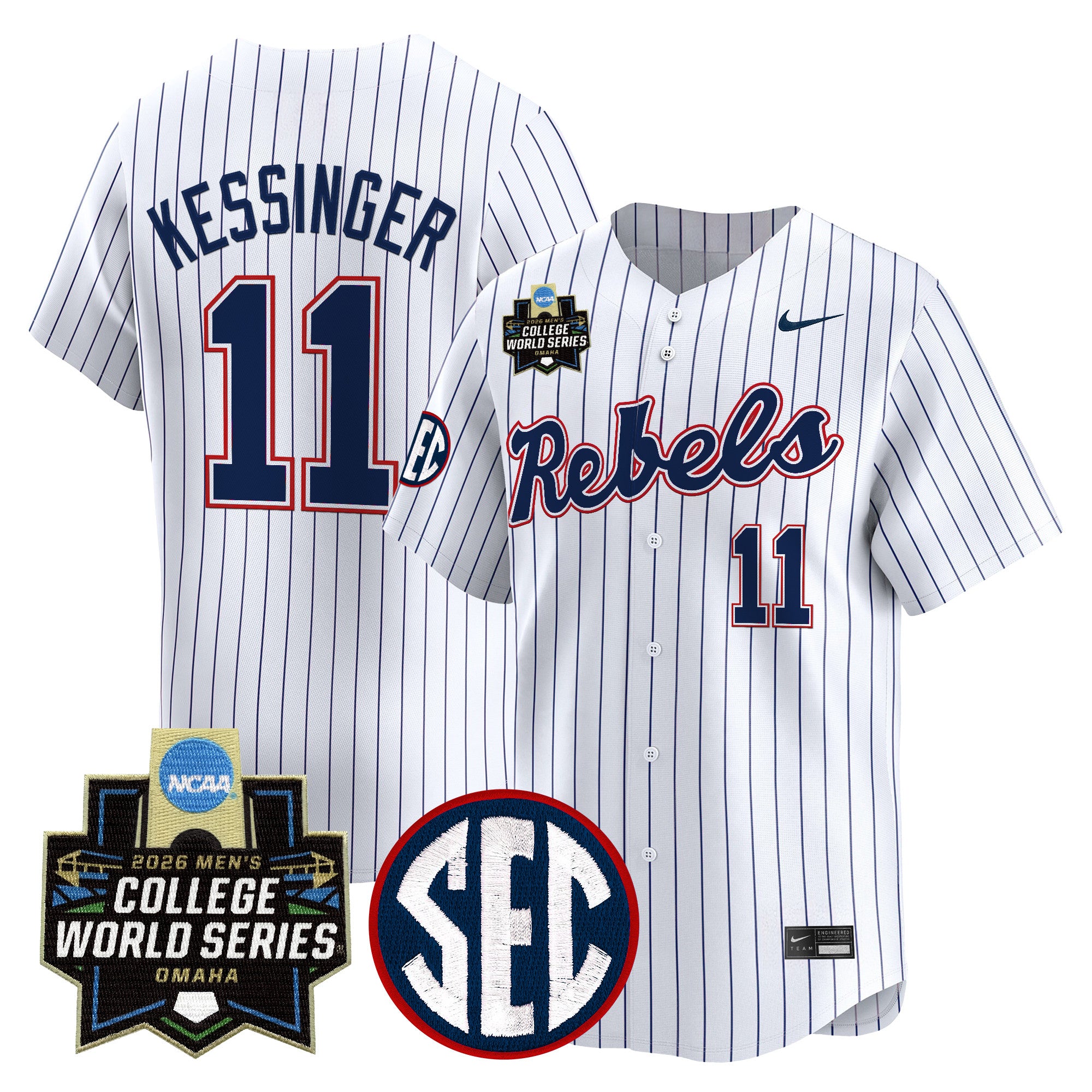Men's Ole Miss Rebels 2026 World Series Vapor Premier Limited Jersey - All Stitched