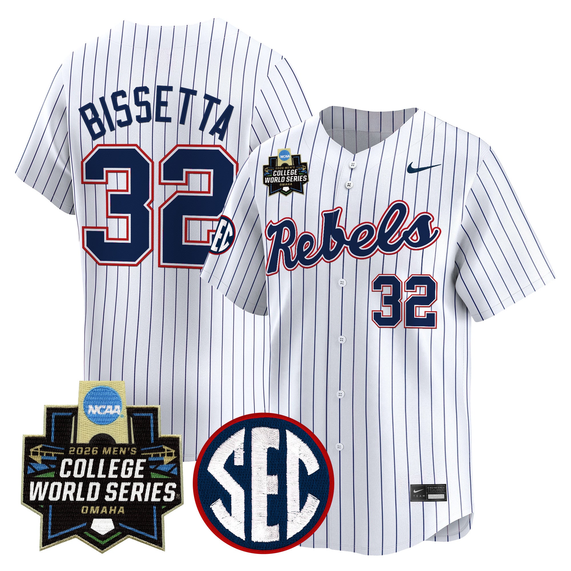 Men's Ole Miss Rebels 2026 World Series Vapor Premier Limited Jersey - All Stitched