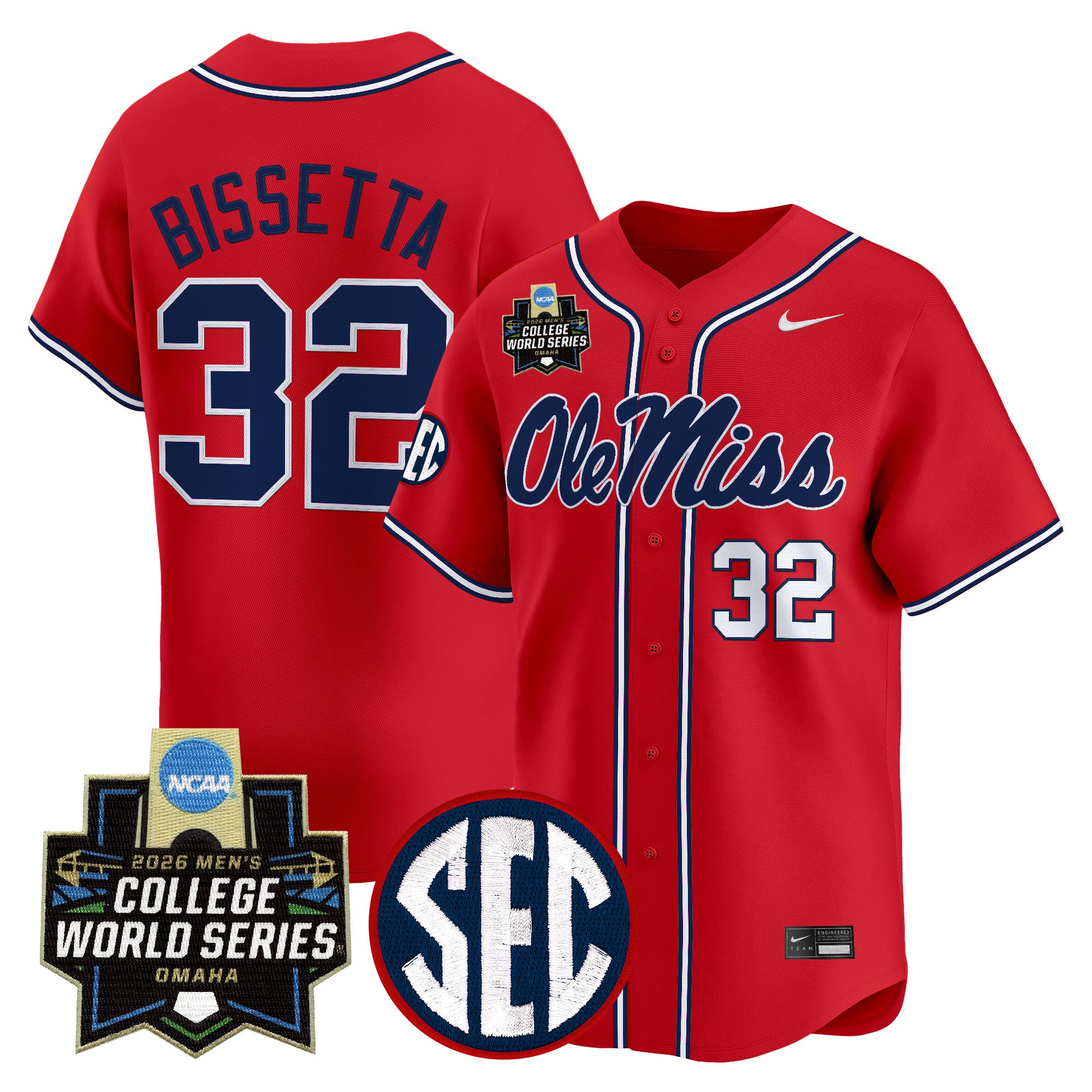 Men's Ole Miss Rebels 2026 World Series Vapor Premier Limited Jersey - All Stitched