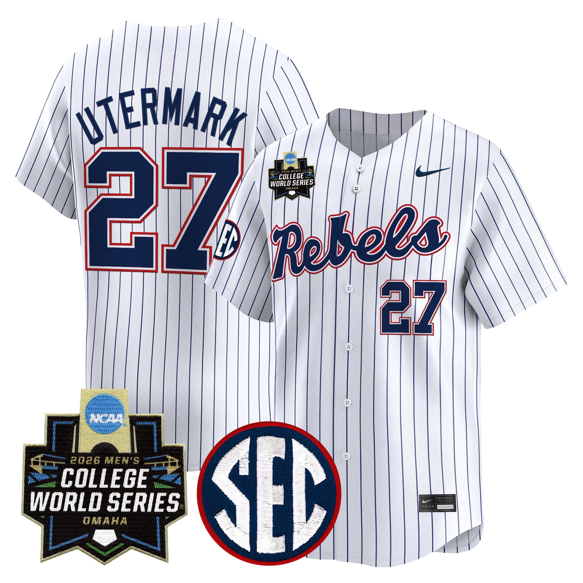 Men's Ole Miss Rebels 2026 World Series Vapor Premier Limited Jersey - All Stitched