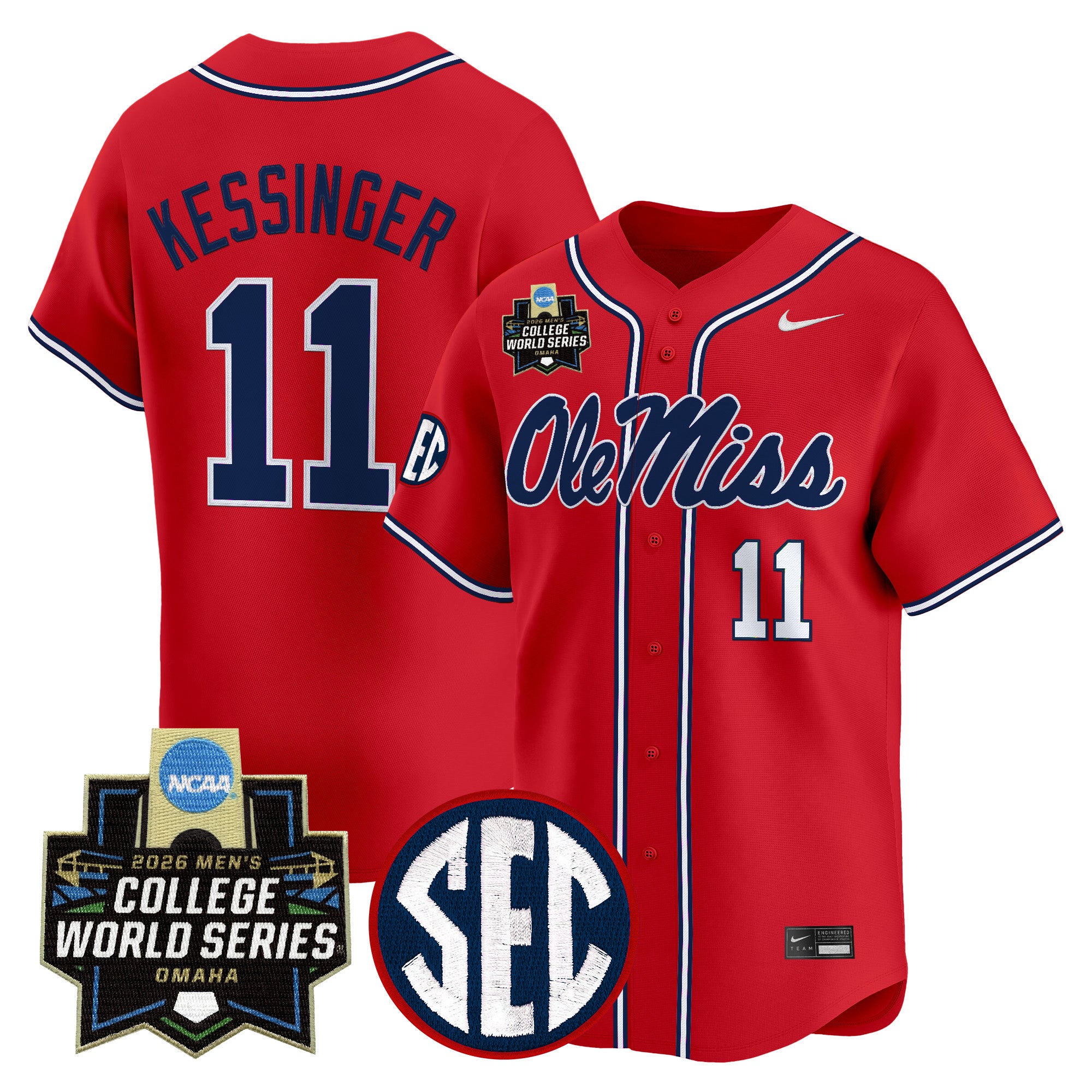 Men's Ole Miss Rebels 2026 World Series Vapor Premier Limited Jersey - All Stitched