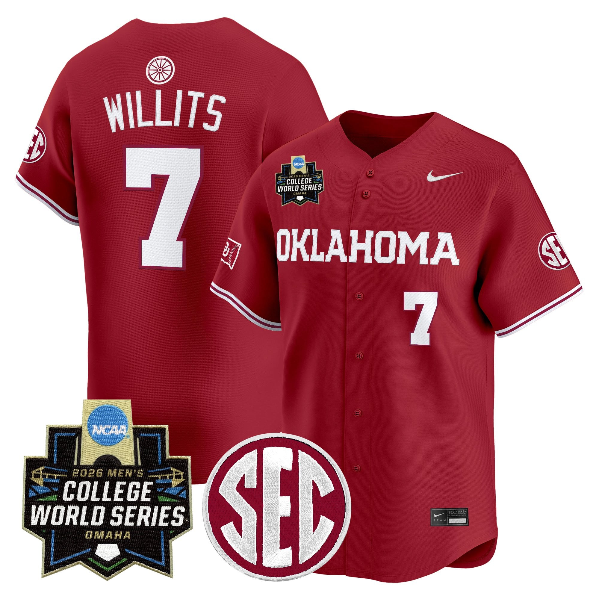 Men's Oklahoma Sooners 2026 World Series Vapor Premier Limited Jersey - All Stitched