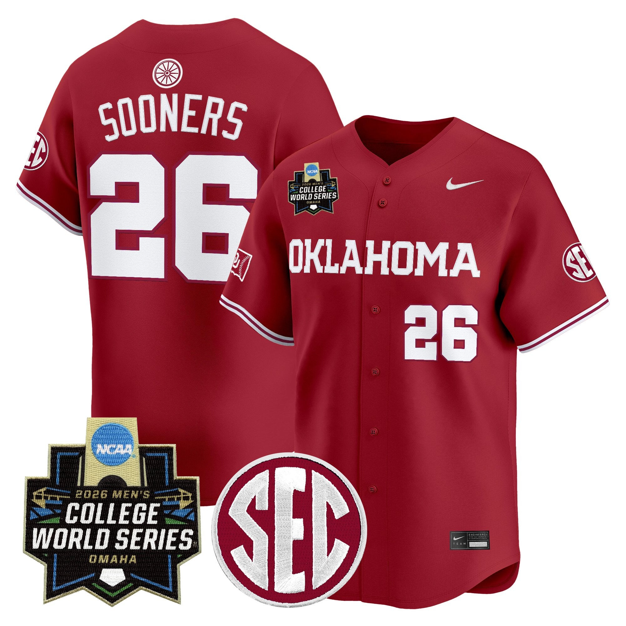 Men's Oklahoma Sooners 2026 World Series Vapor Premier Limited Jersey - All Stitched