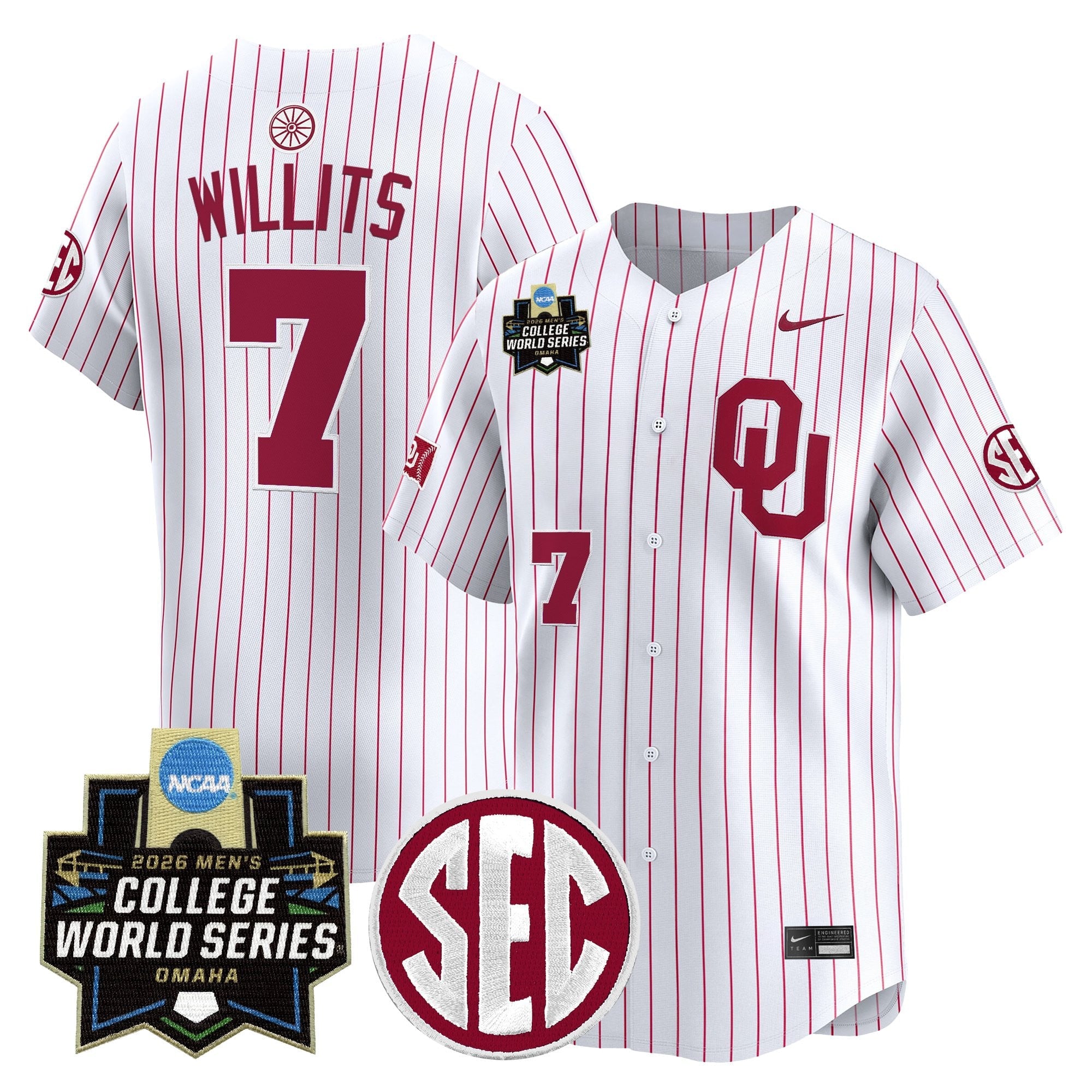 Men's Oklahoma Sooners 2026 World Series Vapor Premier Limited Jersey - All Stitched