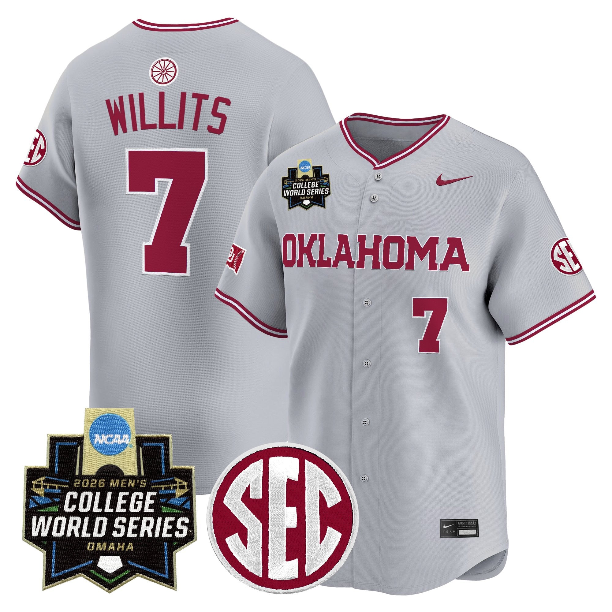 Men's Oklahoma Sooners 2026 World Series Vapor Premier Limited Jersey - All Stitched