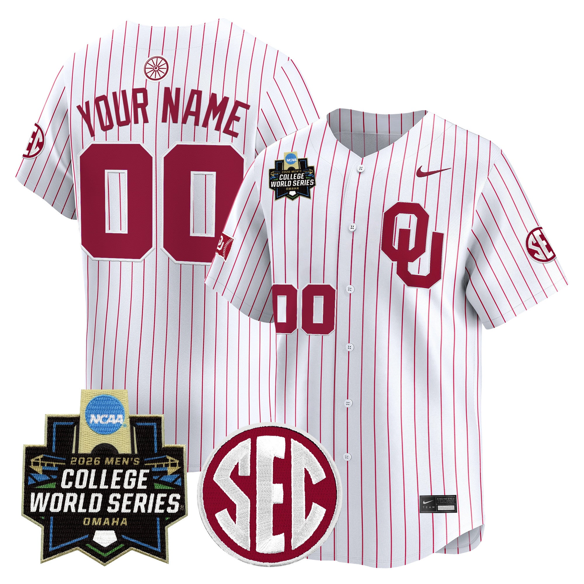 Oklahoma Sooners 2026 World Series Vapor Premier Limited Custom Jersey - All Stitched
