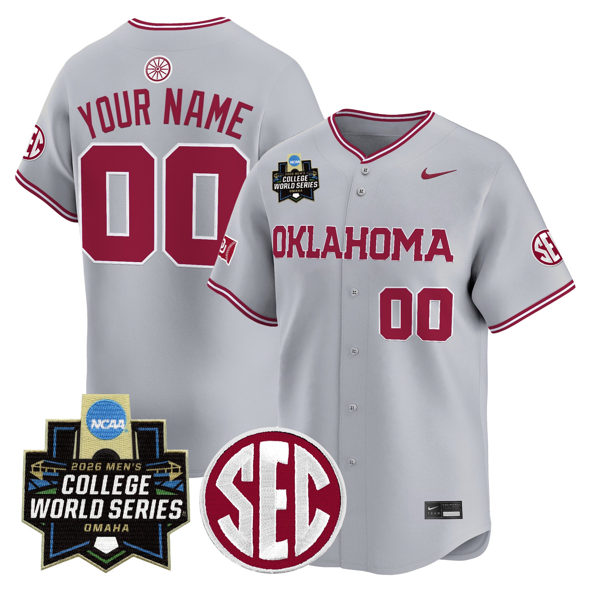 Oklahoma Sooners 2026 World Series Vapor Premier Limited Custom Jersey - All Stitched
