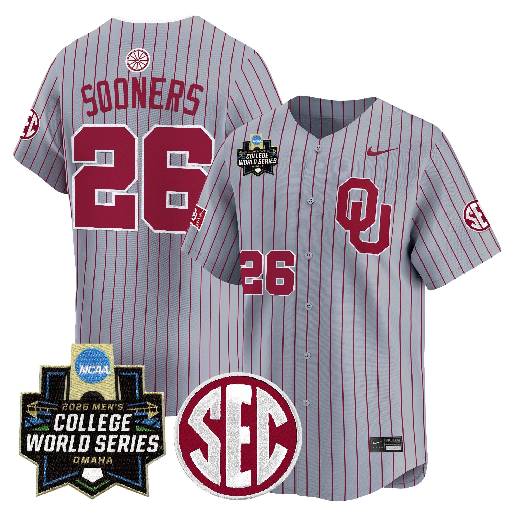 Men's Oklahoma Sooners 2026 World Series Vapor Premier Limited Jersey - All Stitched