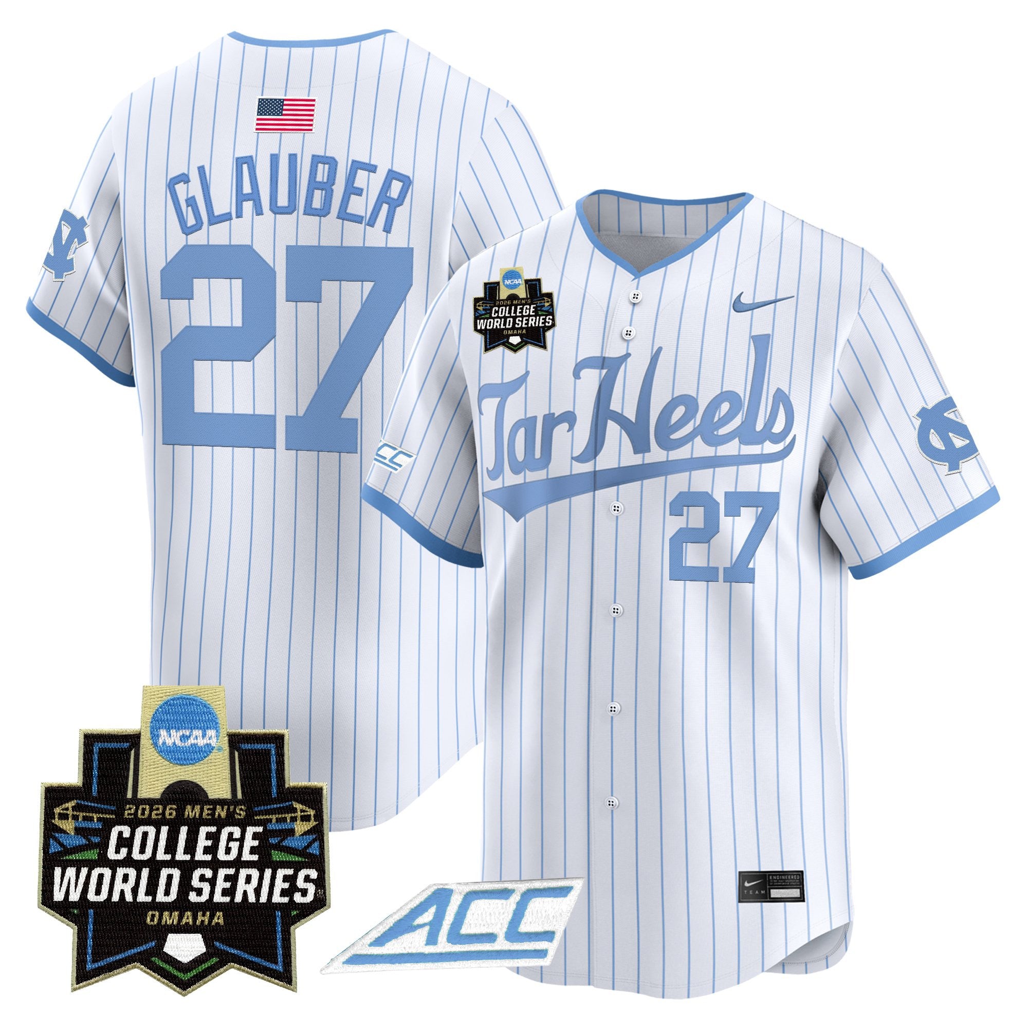 Men's North Carolina Tar Heels 2026 World Series Vapor Premier Limited Jersey - All Stitched