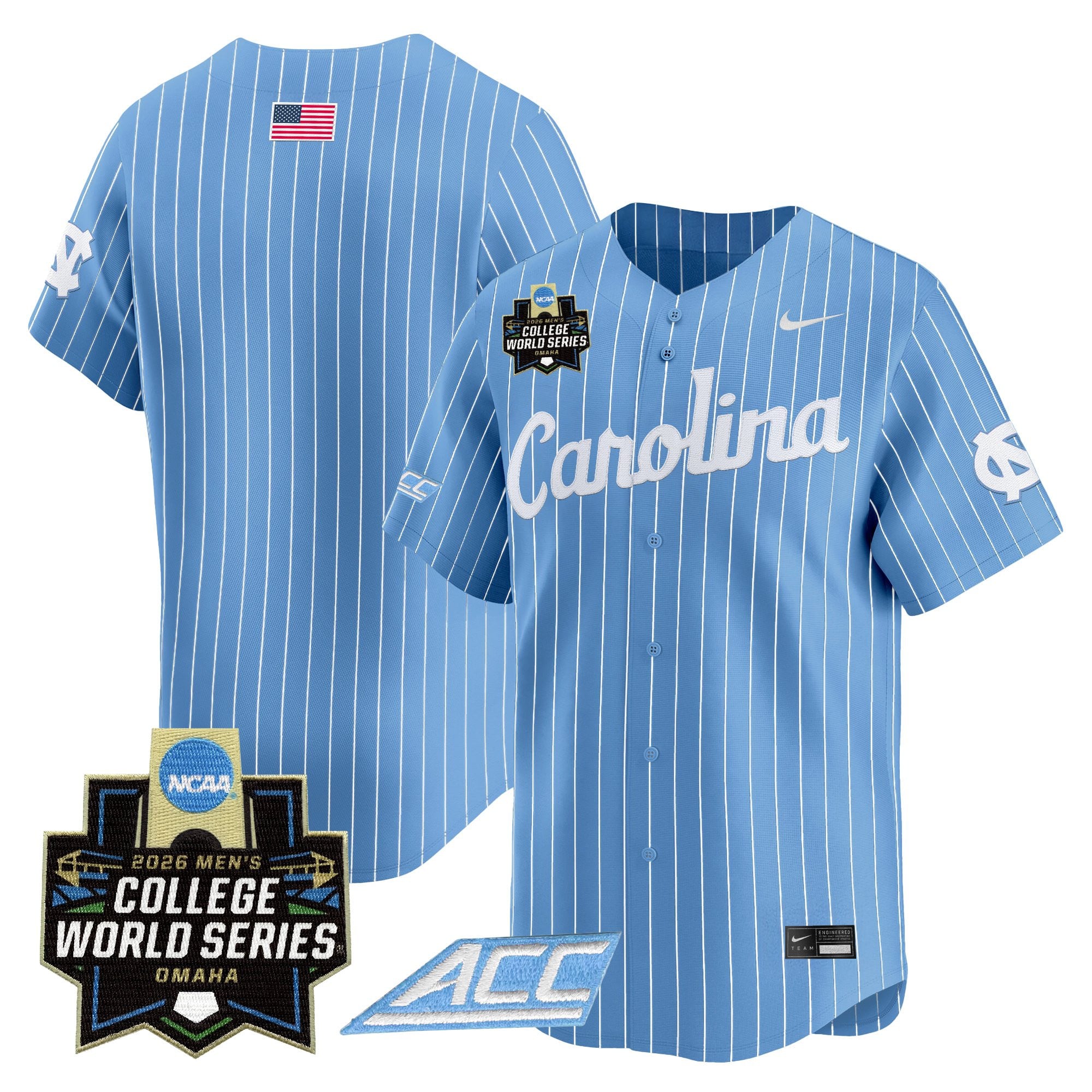 Men's North Carolina Tar Heels 2026 World Series Vapor Premier Limited Jersey - All Stitched