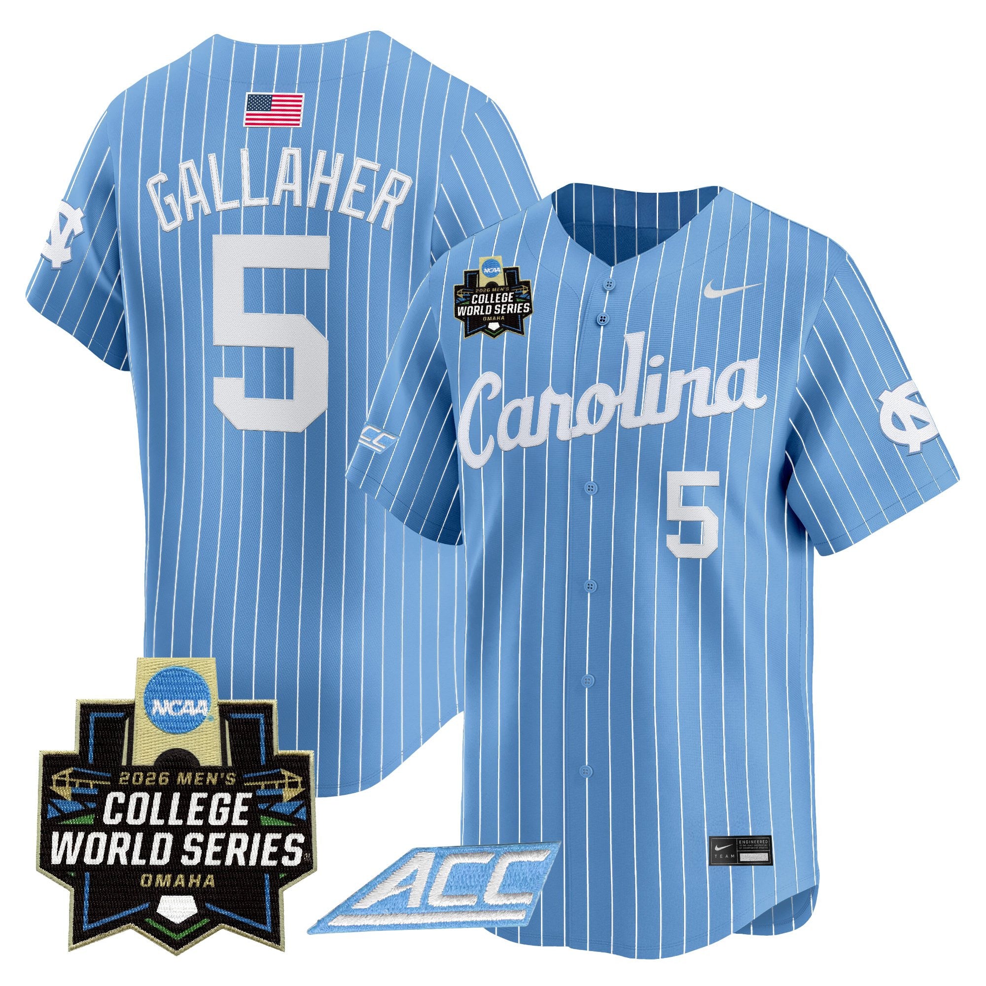 Men's North Carolina Tar Heels 2026 World Series Vapor Premier Limited Jersey - All Stitched