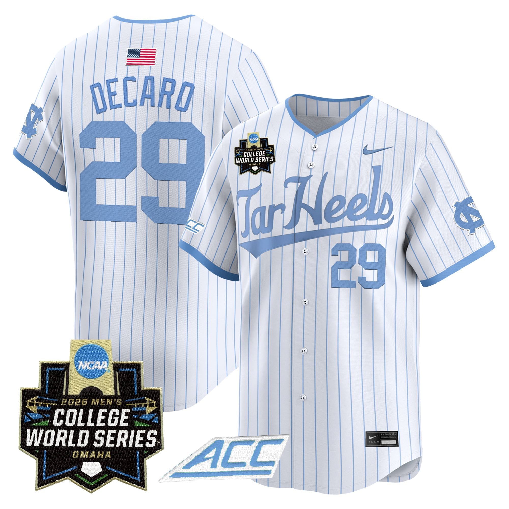 Men's North Carolina Tar Heels 2026 World Series Vapor Premier Limited Jersey - All Stitched