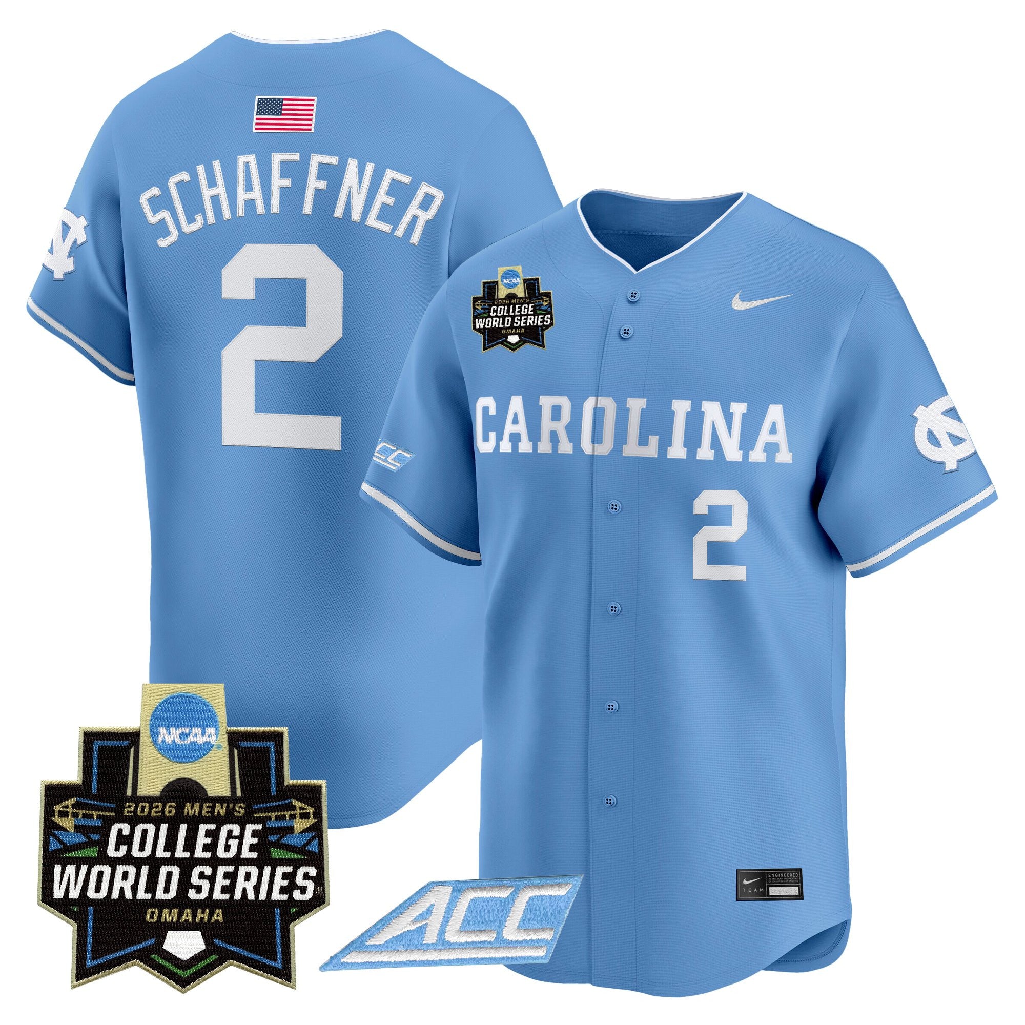 Men's North Carolina Tar Heels 2026 World Series Vapor Premier Limited Jersey - All Stitched