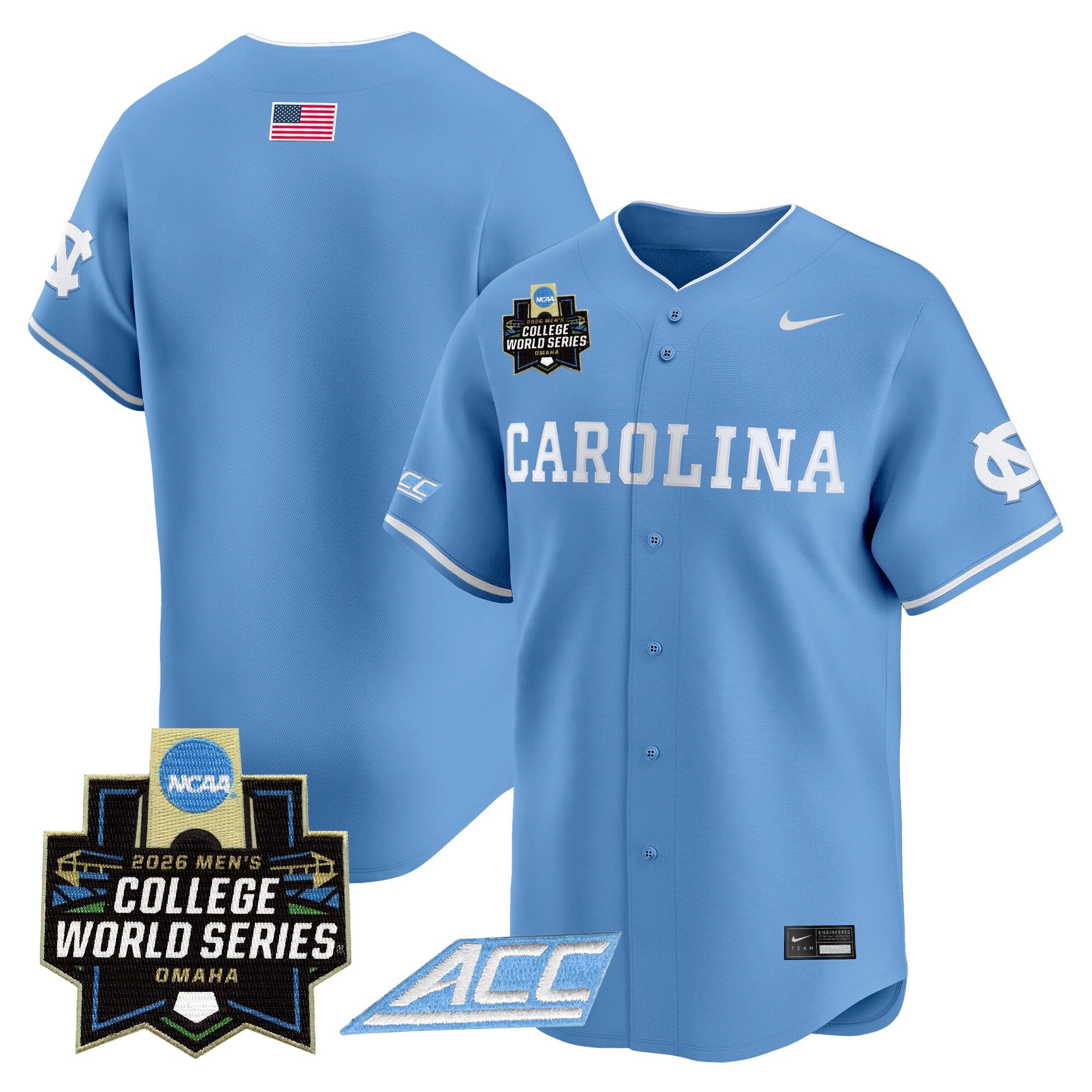 Men's North Carolina Tar Heels 2026 World Series Vapor Premier Limited Jersey - All Stitched