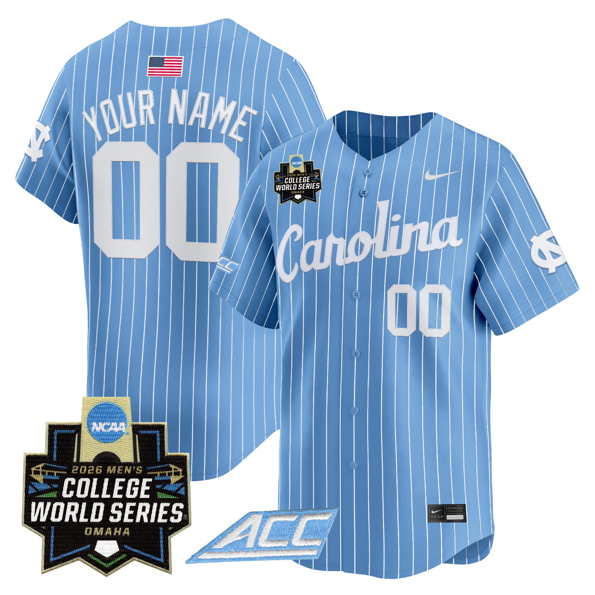 North Carolina Tar Heels 2026 World Series Vapor Premier Limited Custom Jersey - All Stitched