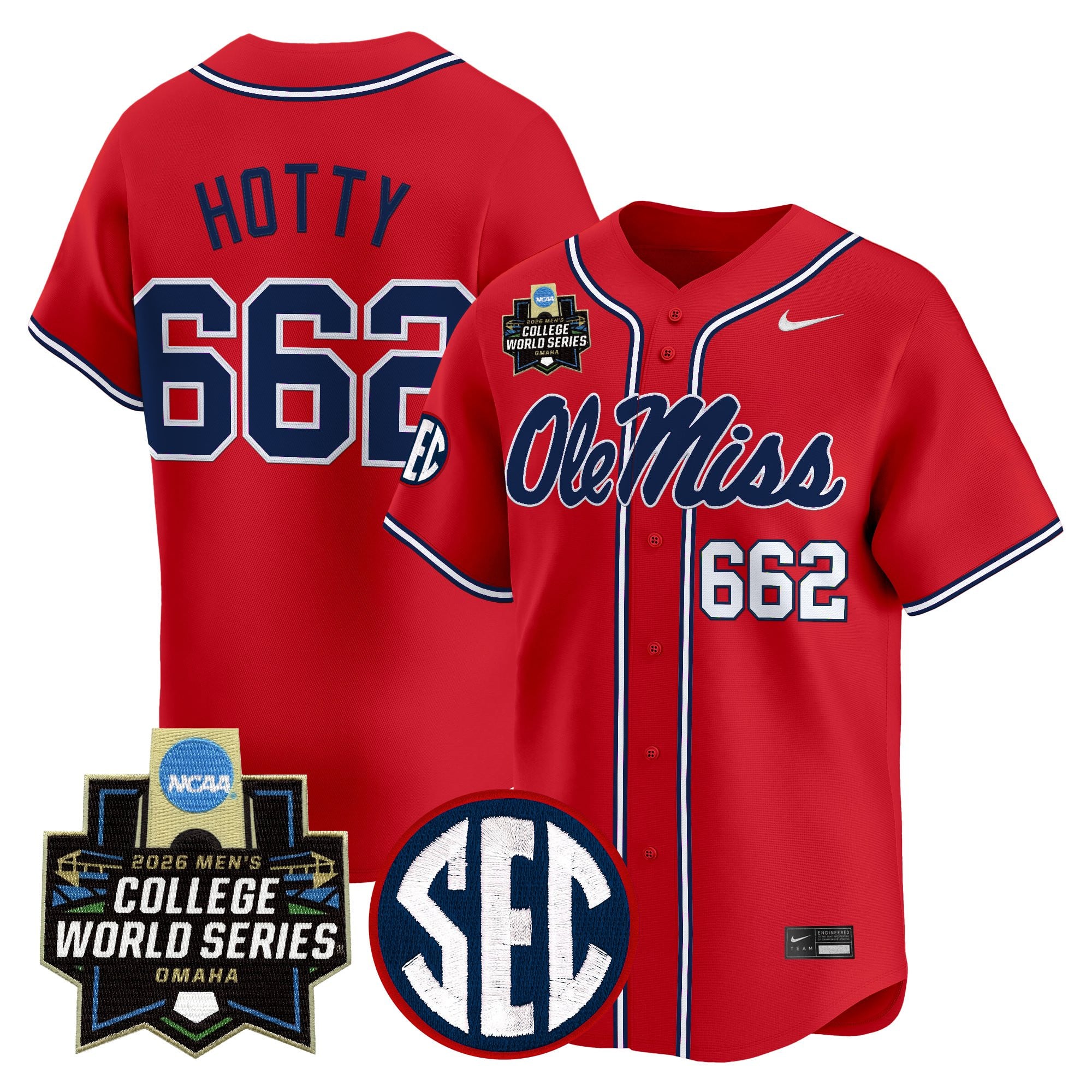 Men's Ole Miss Rebels 2026 World Series Vapor Premier Limited Jersey - All Stitched