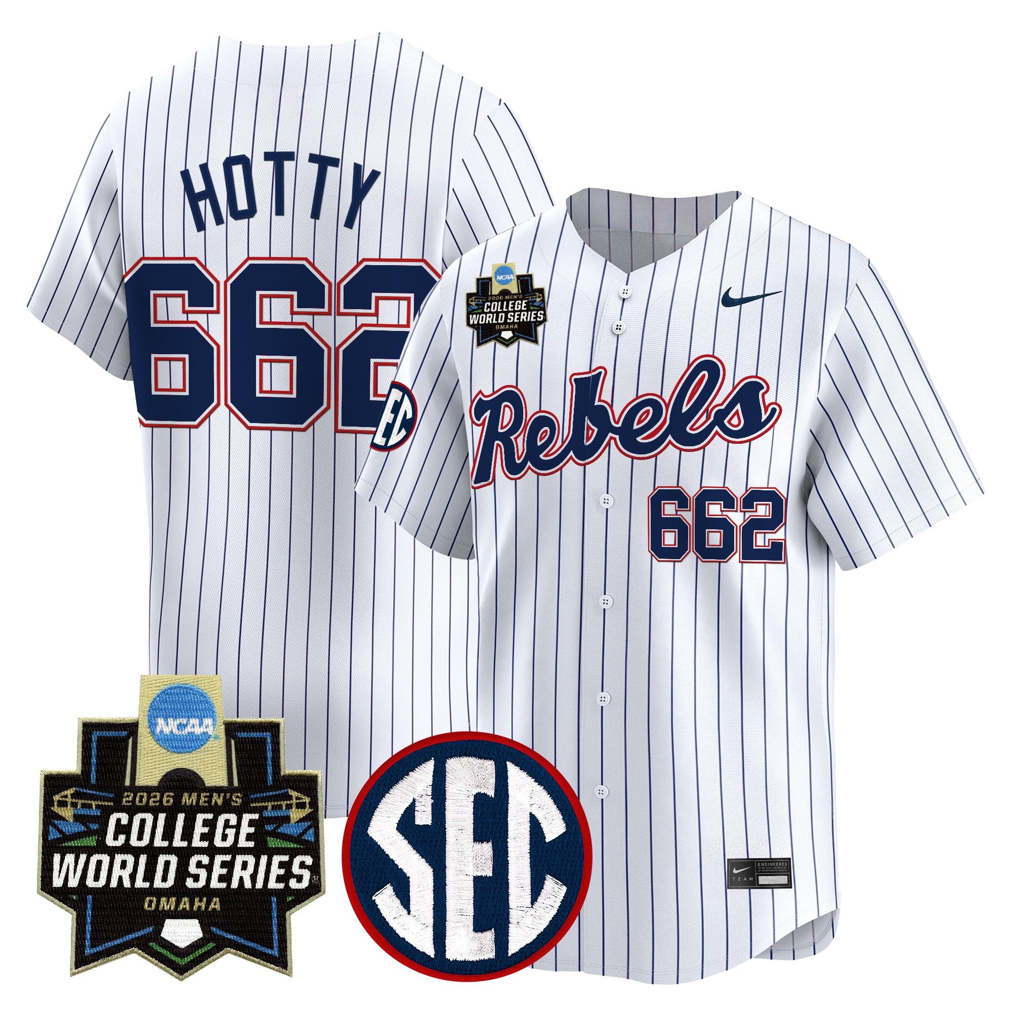 Men's Ole Miss Rebels 2026 World Series Vapor Premier Limited Jersey - All Stitched