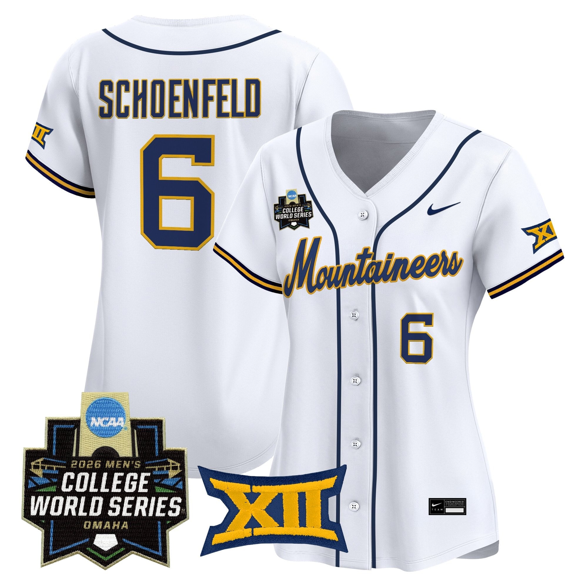 Women's West Virginia Mountaineers 2026 World Series Patch Vapor Premier Limited Jersey - All Stitched