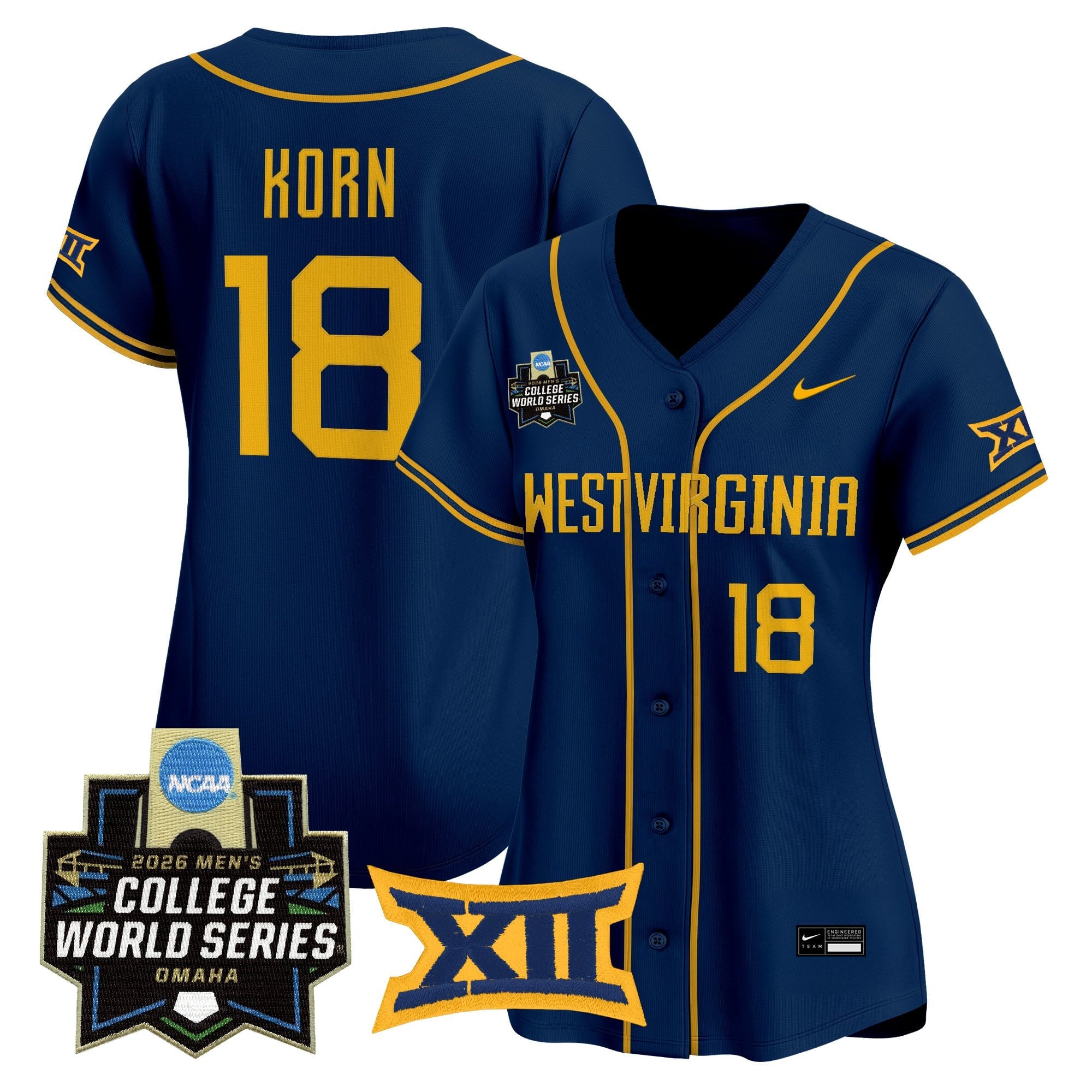 Women's West Virginia Mountaineers 2026 World Series Patch Vapor Premier Limited Jersey - All Stitched