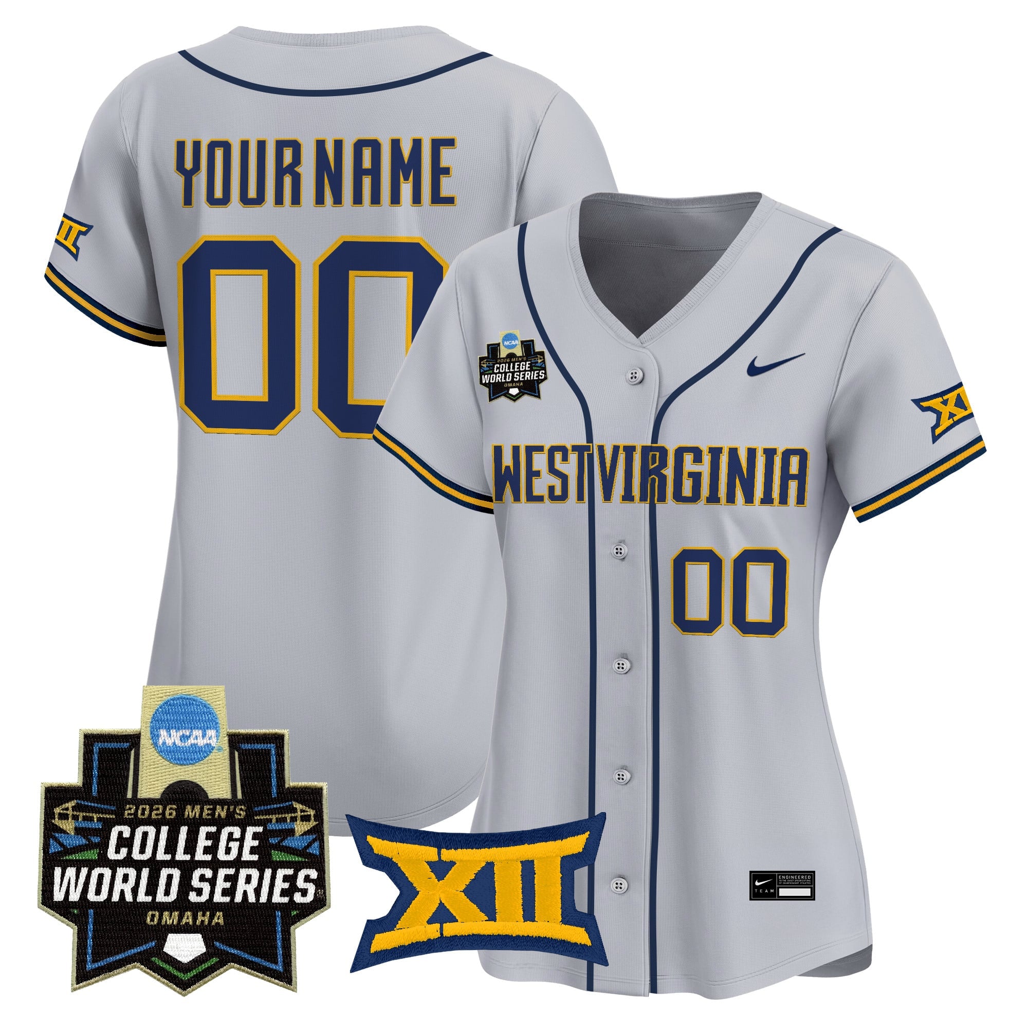 West Virginia Mountaineers 2026 World Series Patch Vapor Premier Limited Custom Jersey - All Stitched