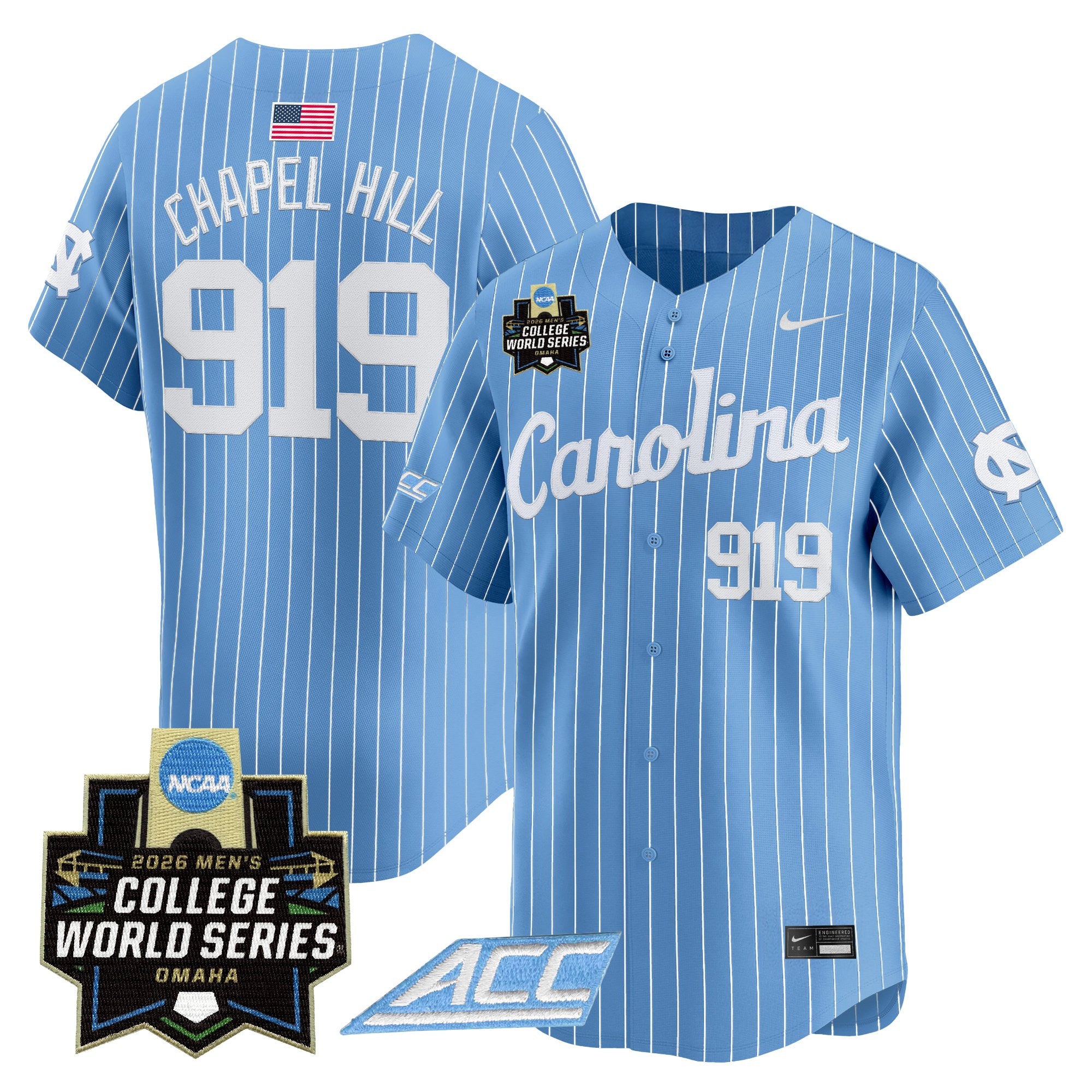 Men's North Carolina Tar Heels 2026 World Series Vapor Premier Limited Jersey - All Stitched
