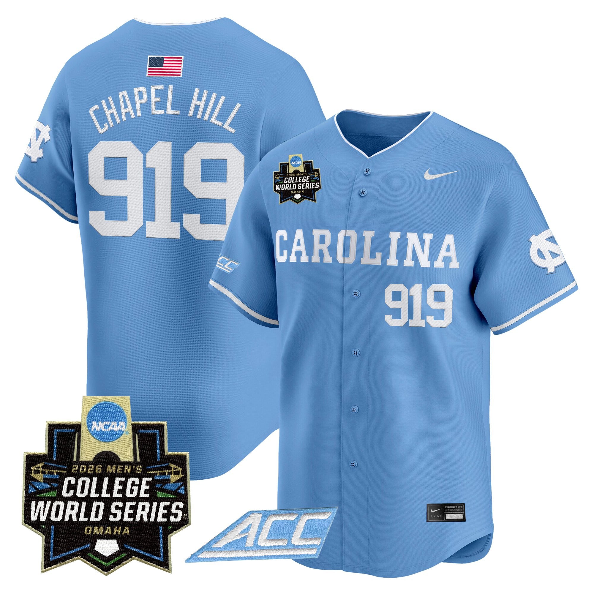 Men's North Carolina Tar Heels 2026 World Series Vapor Premier Limited Jersey - All Stitched